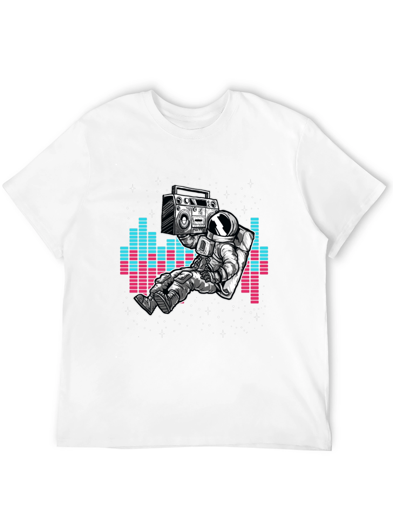 Astronaut Boombox Graphic T-Shirt - Black