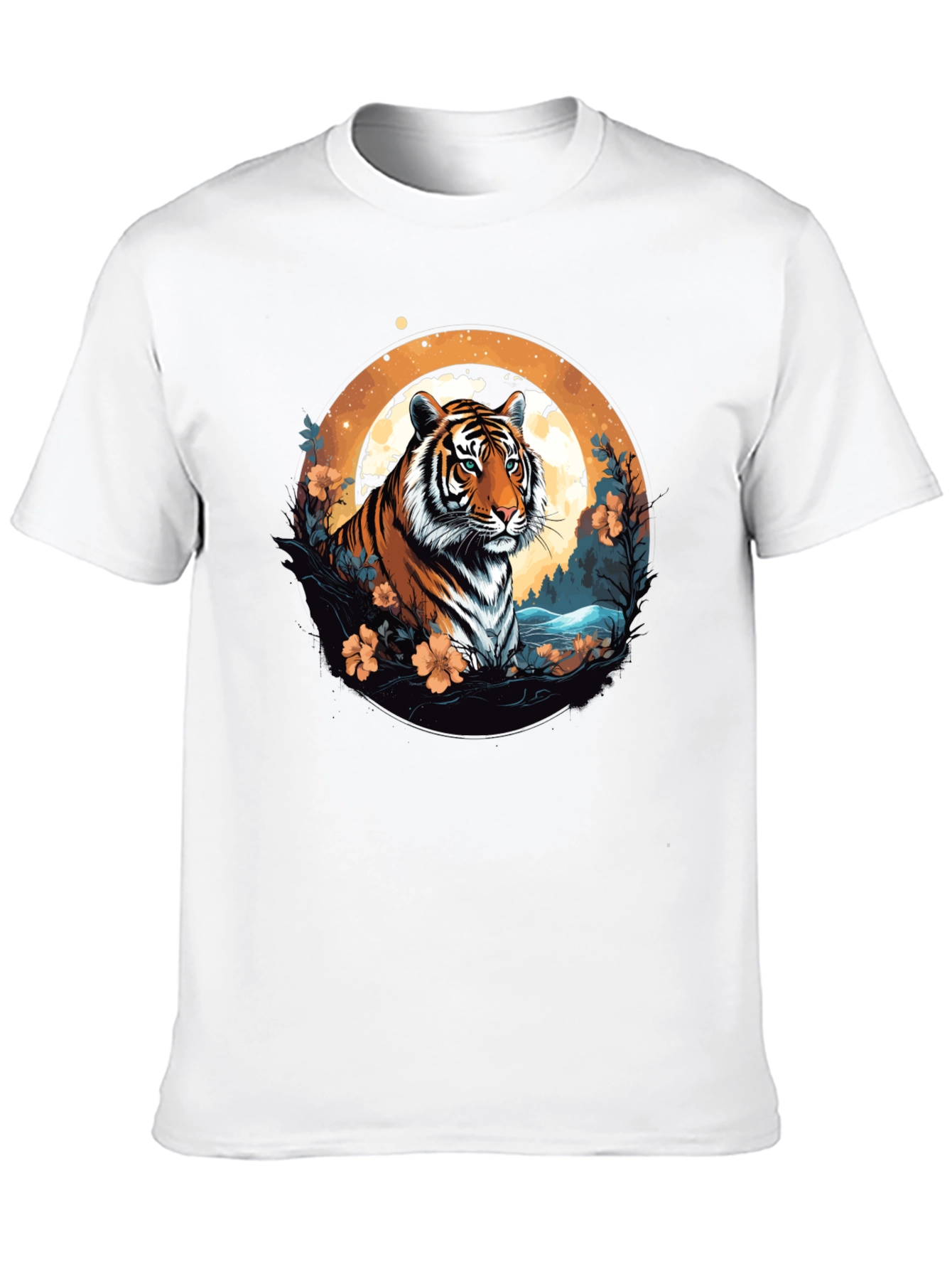 Tiger Graphic Tee - Black Cotton Blend T-Shirt