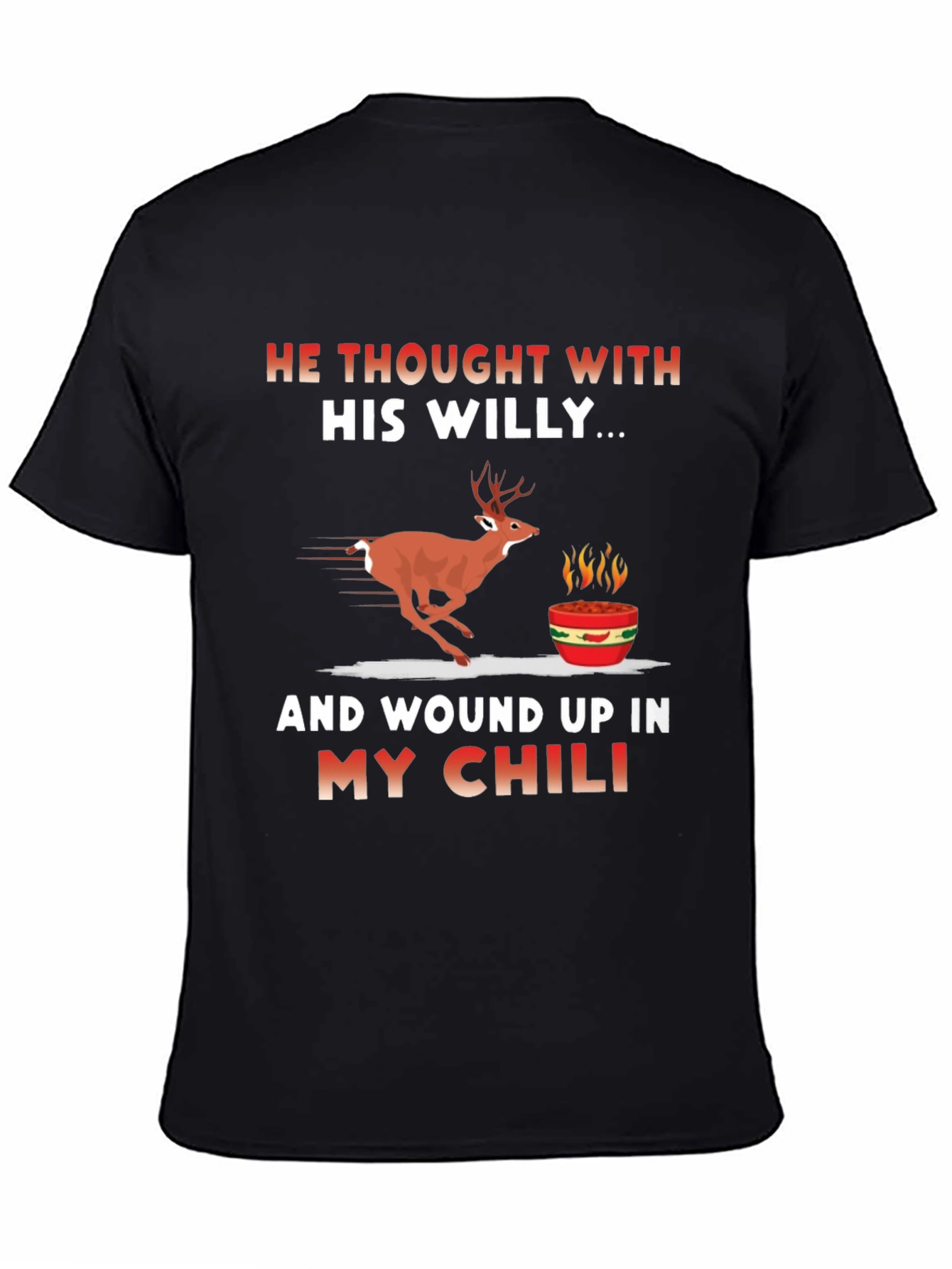 Humorous Deer Chili Graphic T-Shirt