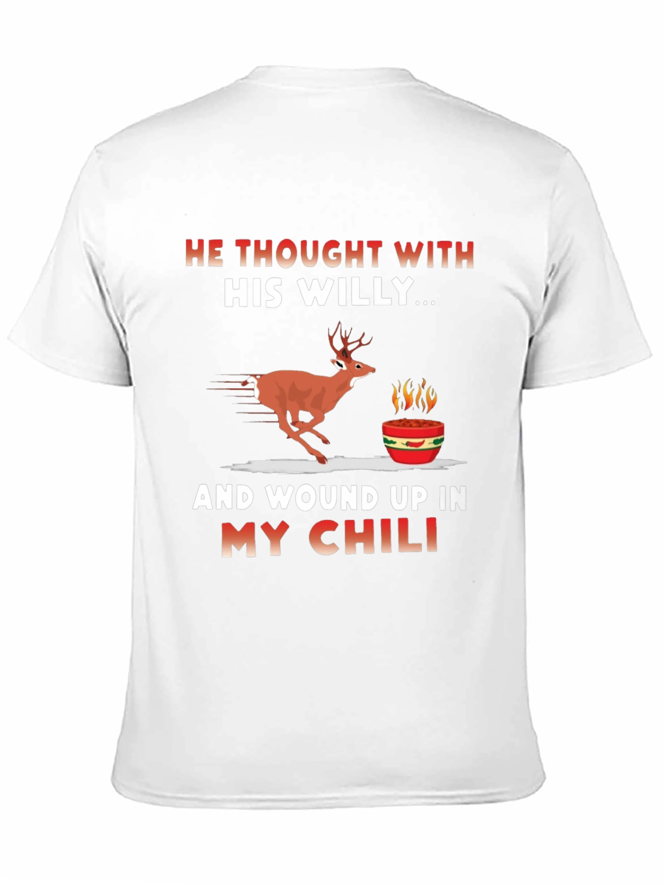 Humorous Deer Chili Graphic T-Shirt