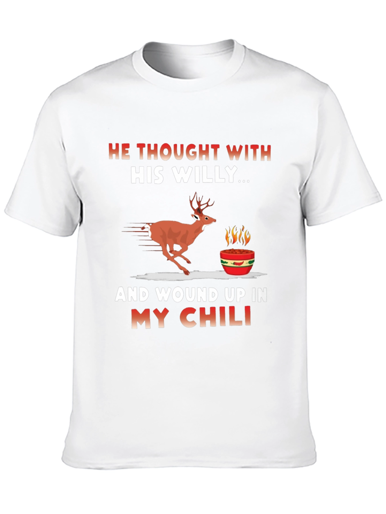 Humorous Deer Chili Graphic T-Shirt