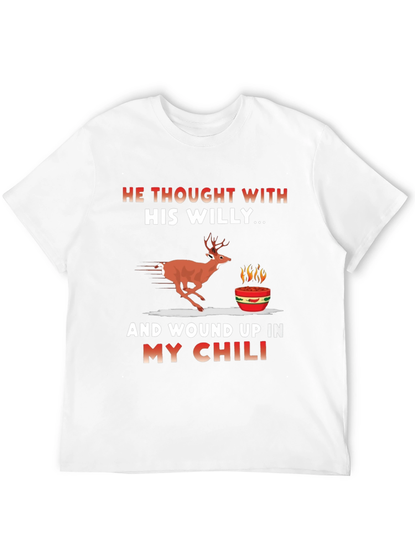 Humorous Deer Chili Graphic T-Shirt