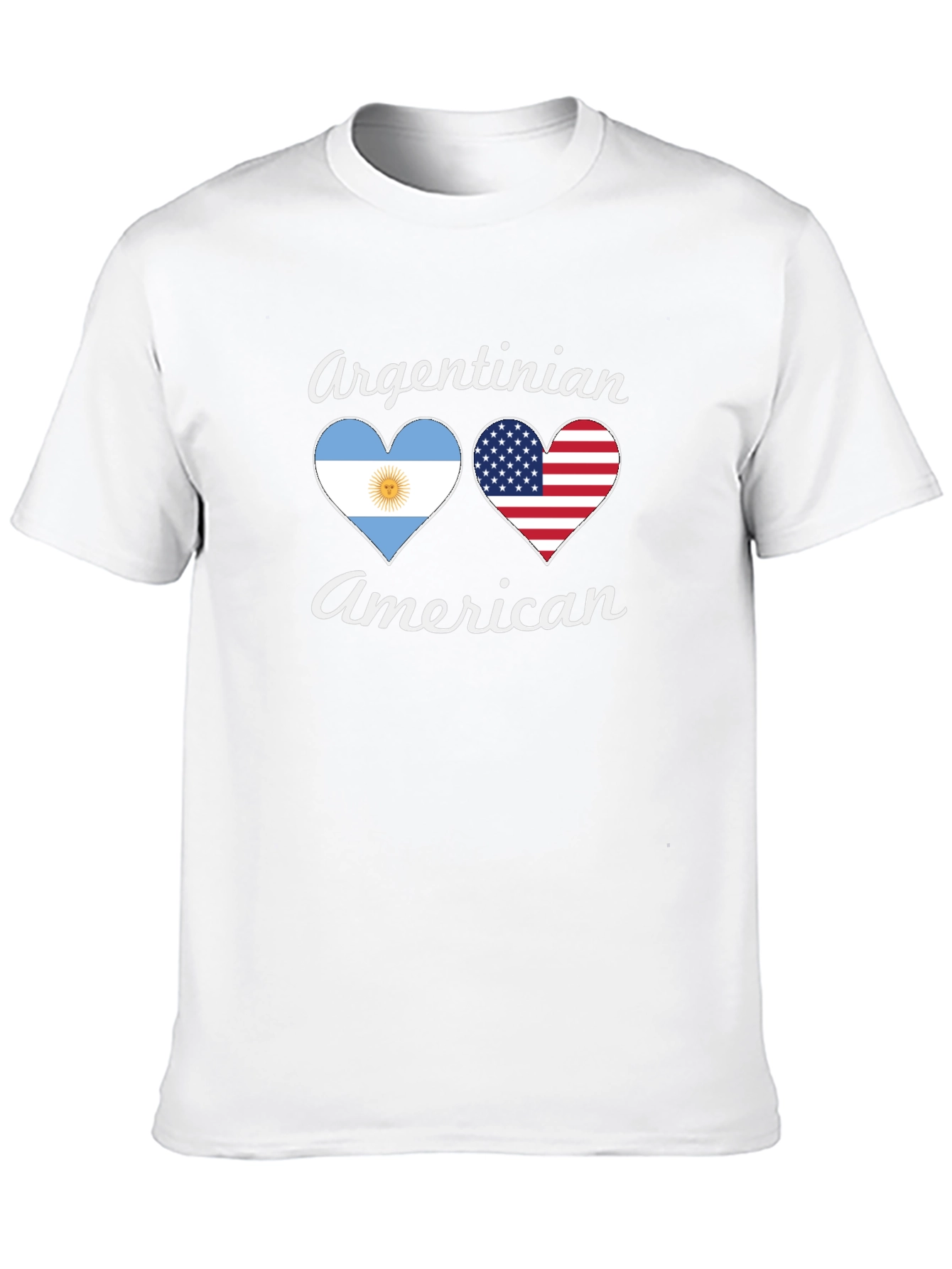 Argentinian American Flag Heart Graphic T-Shirt