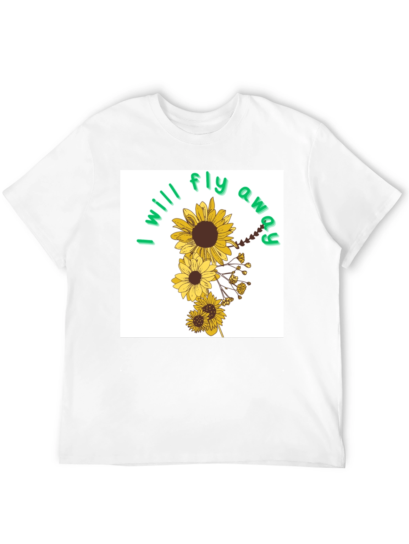 Sunflower I will fly away Black T-Shirt