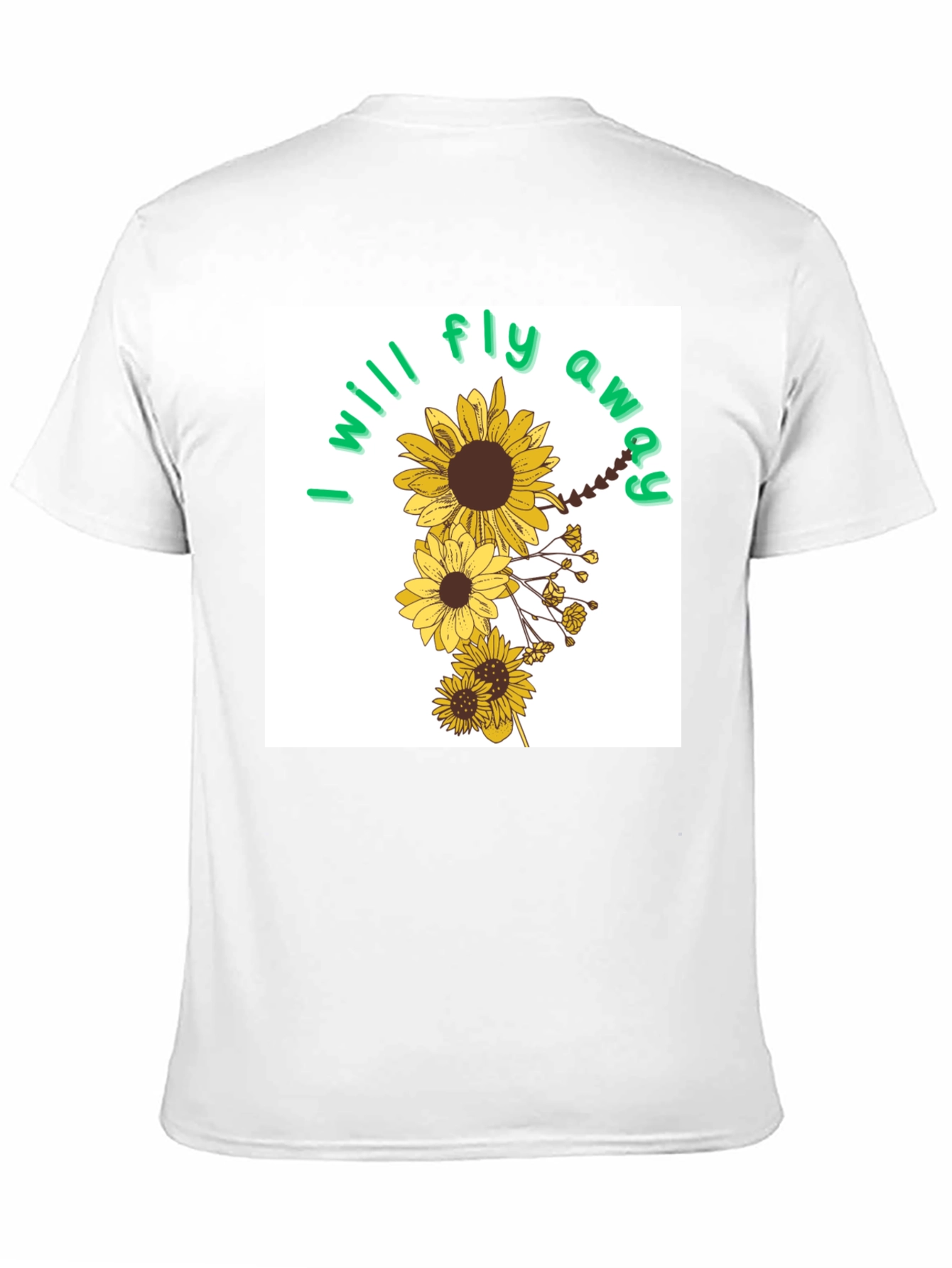 Sunflower I will fly away Black T-Shirt
