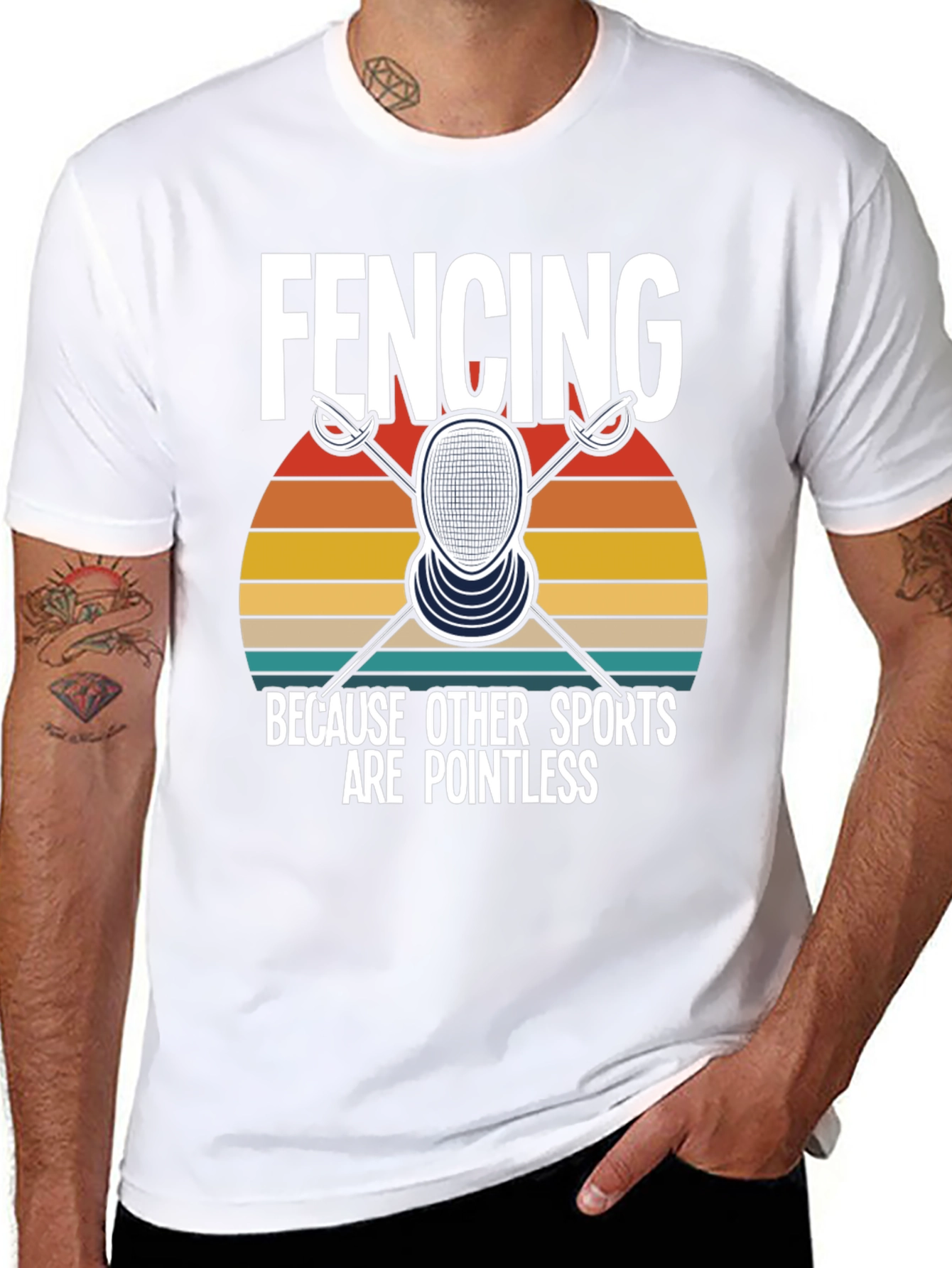 Fencing is Pointless Retro Style T-Shirt
