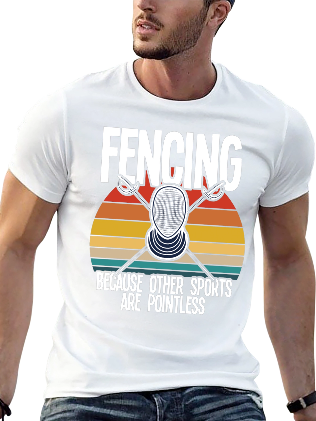 Fencing is Pointless Retro Style T-Shirt