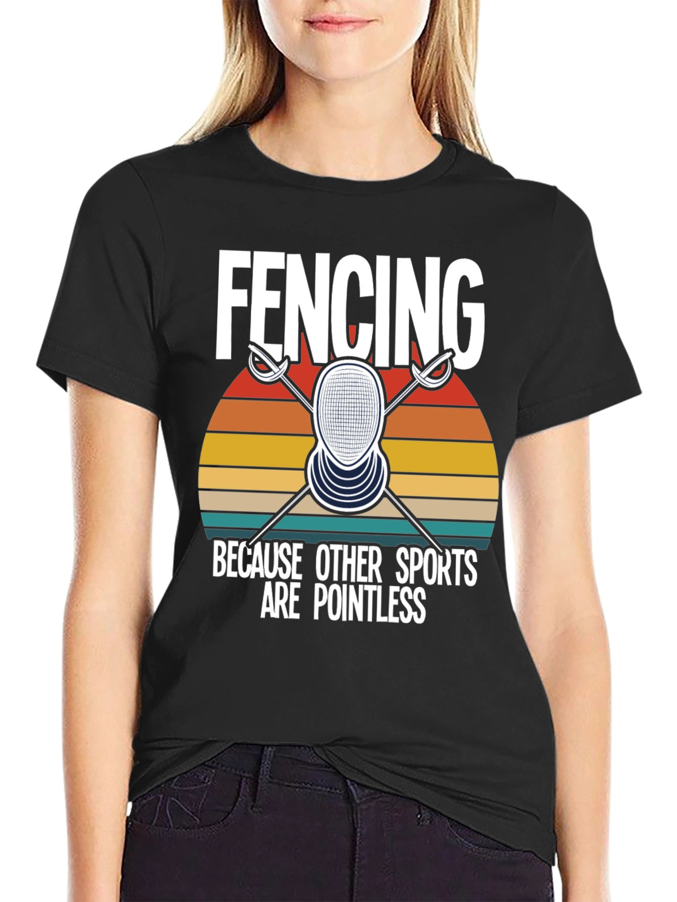 Fencing is Pointless Retro Style T-Shirt