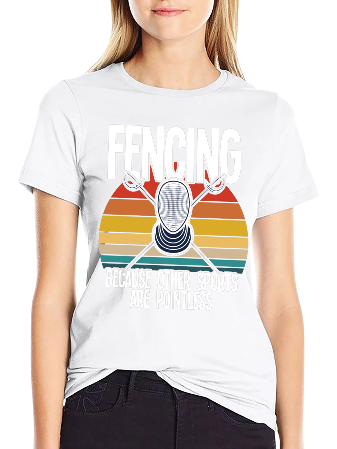 Fencing is Pointless Retro Style T-Shirt