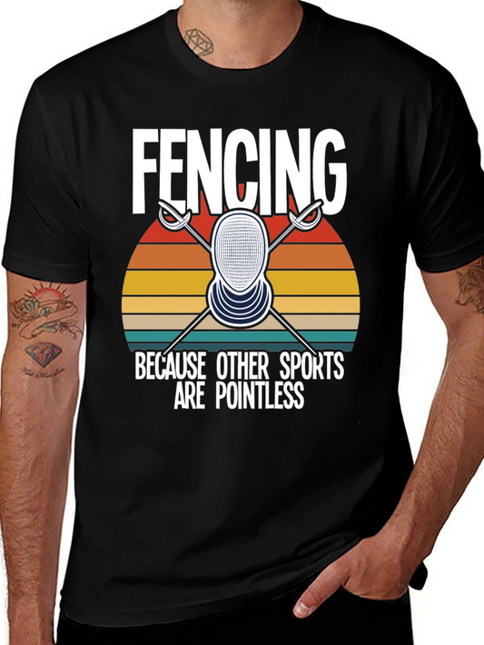 Fencing is Pointless Retro Style T-Shirt