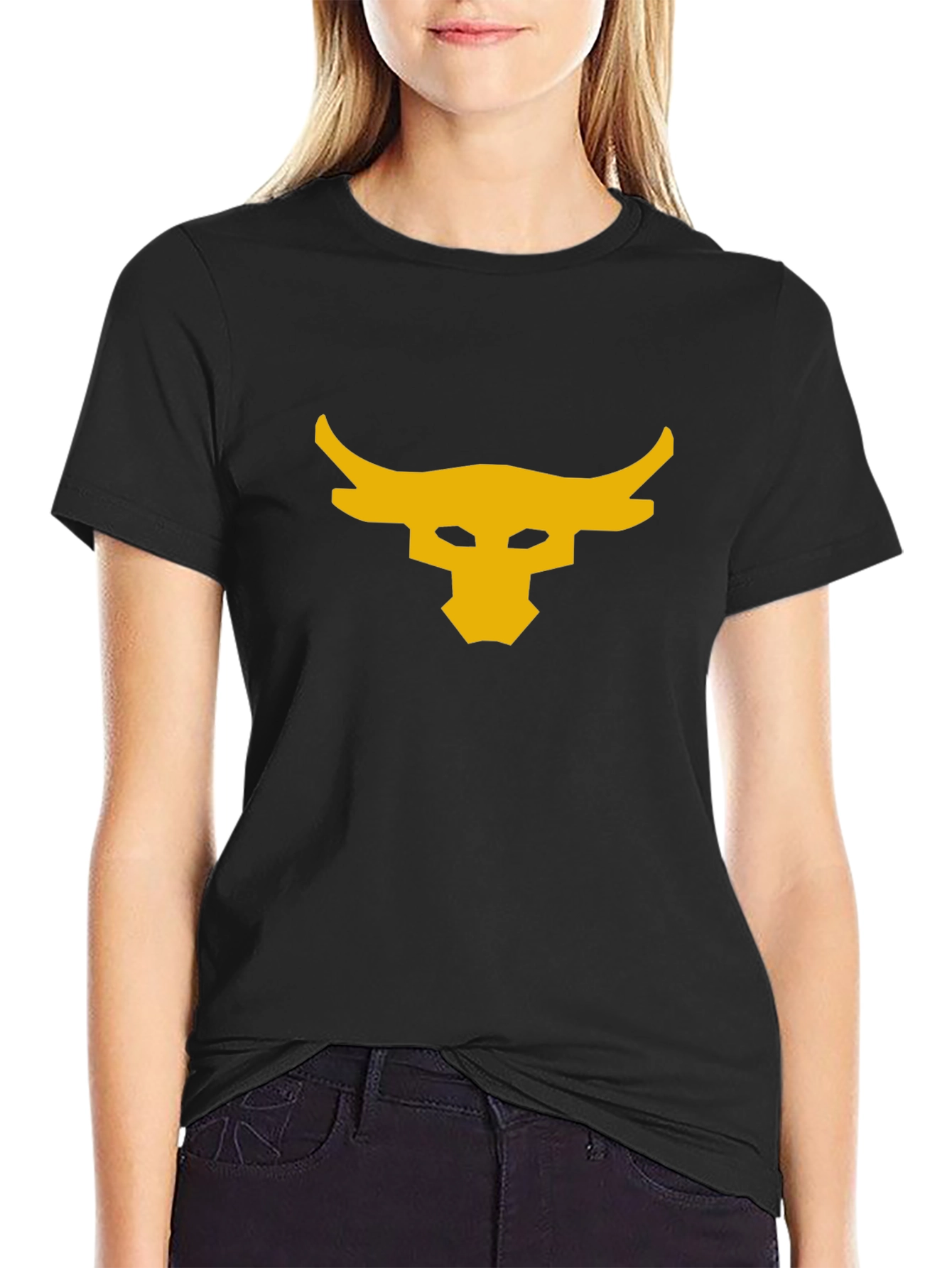 Mens Black T-Shirt with Bull Logo