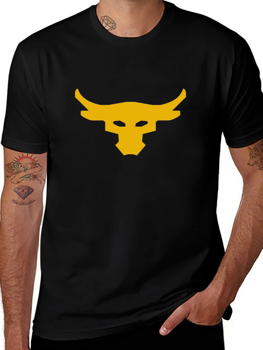 Mens Black T-Shirt with Bull Logo