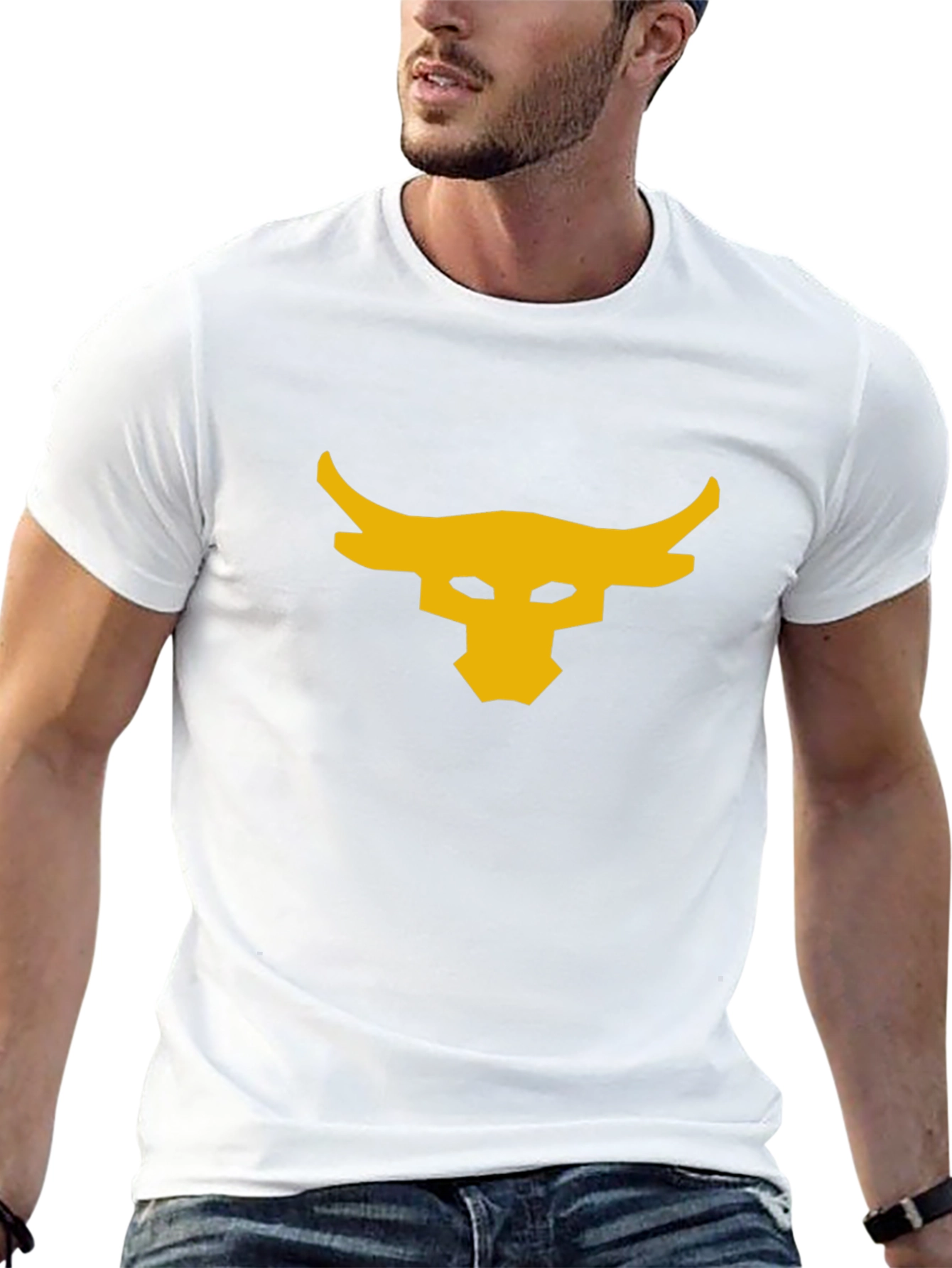 Mens Black T-Shirt with Bull Logo