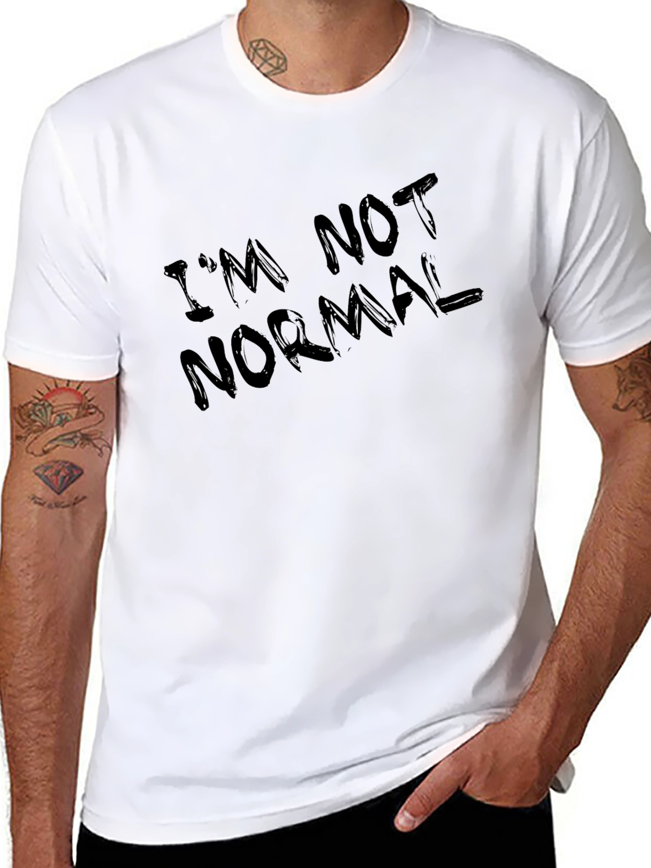 Im Not Normal Black Graphic T-Shirt