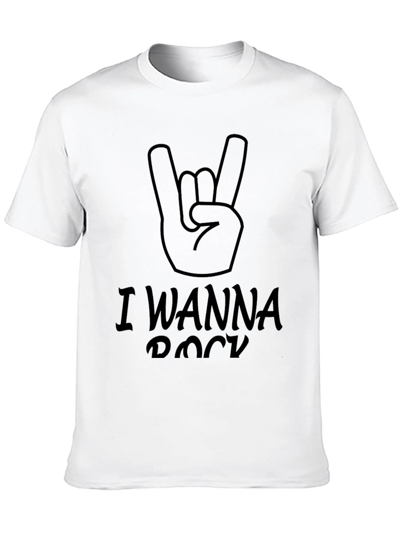 I Wanna Rock T-Shirt - Black Rock Hand Tee