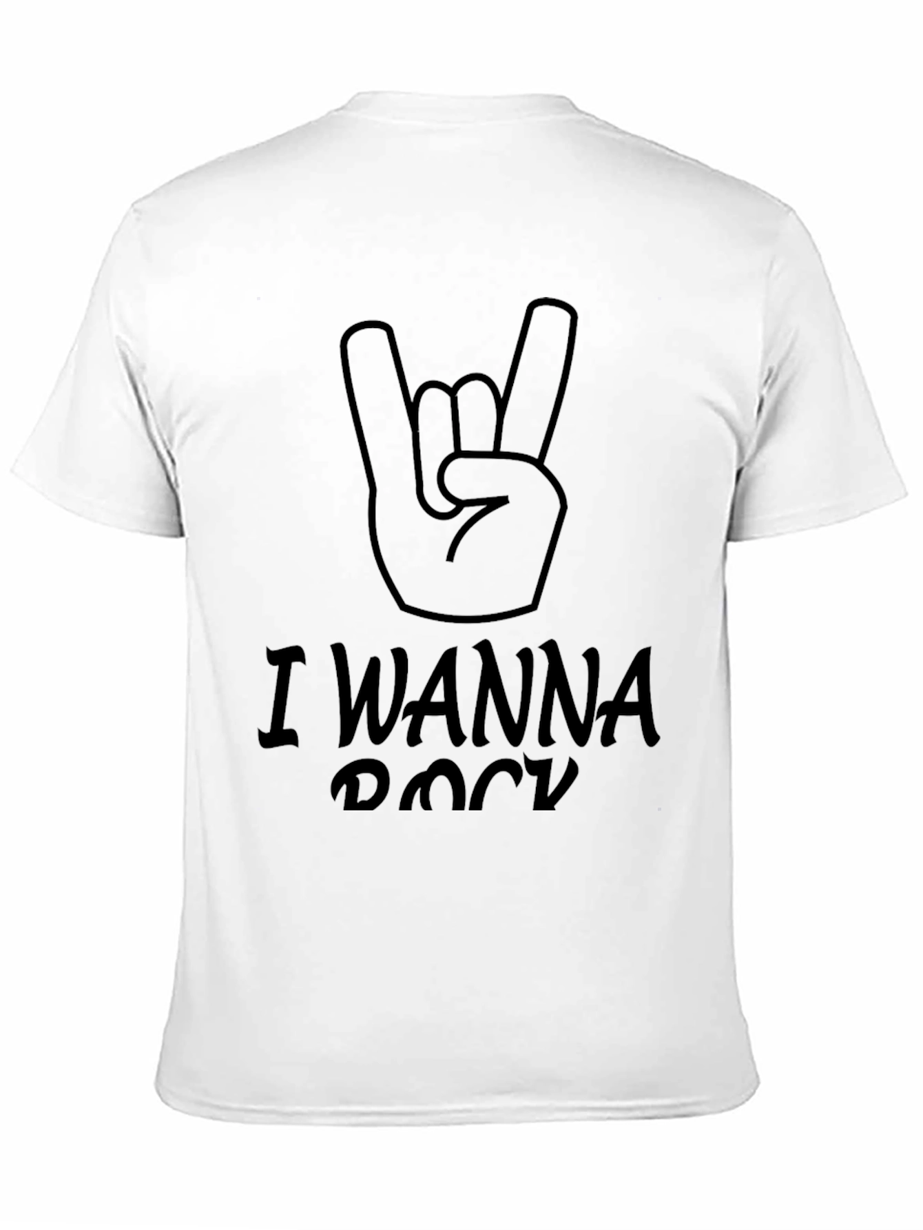 I Wanna Rock T-Shirt - Black Rock Hand Tee
