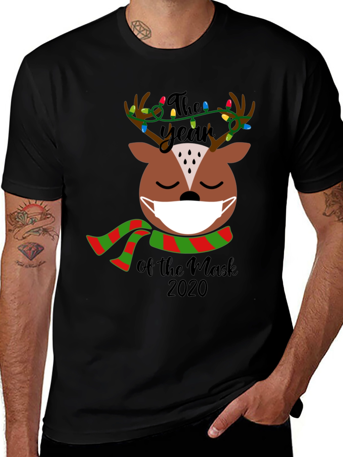 Masked Reindeer Year of the Mask 2020 Tee