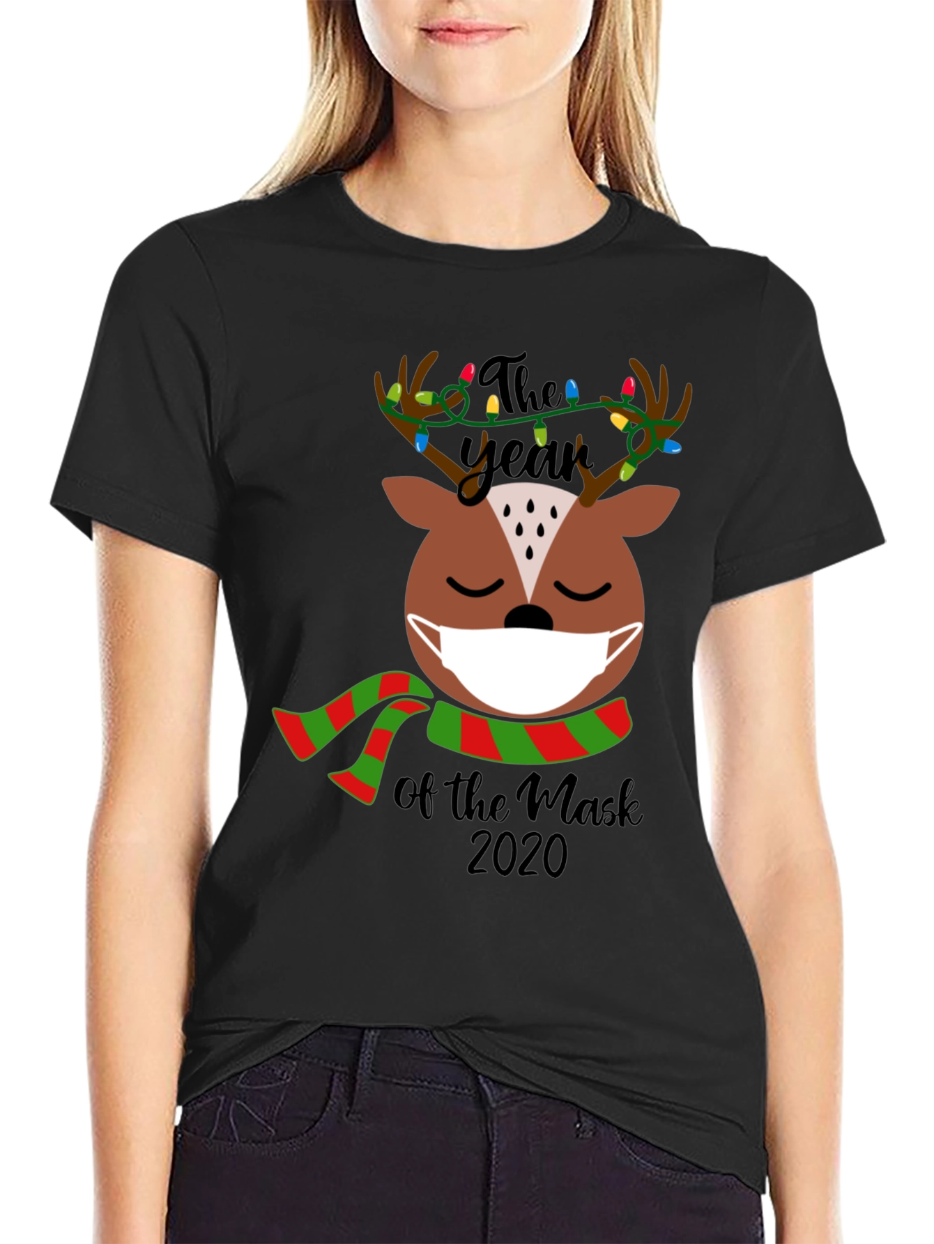 Masked Reindeer Year of the Mask 2020 Tee