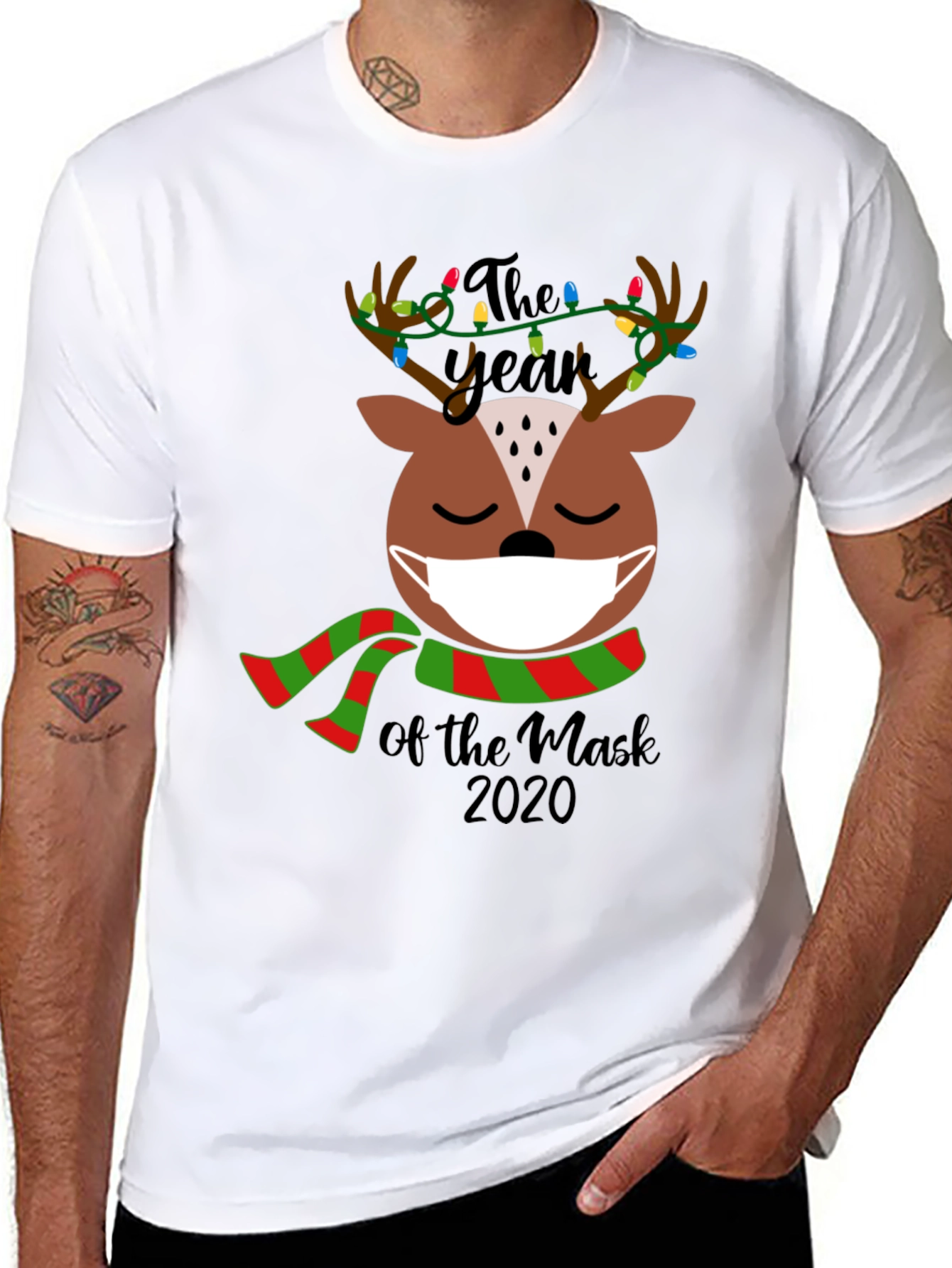 Masked Reindeer Year of the Mask 2020 Tee
