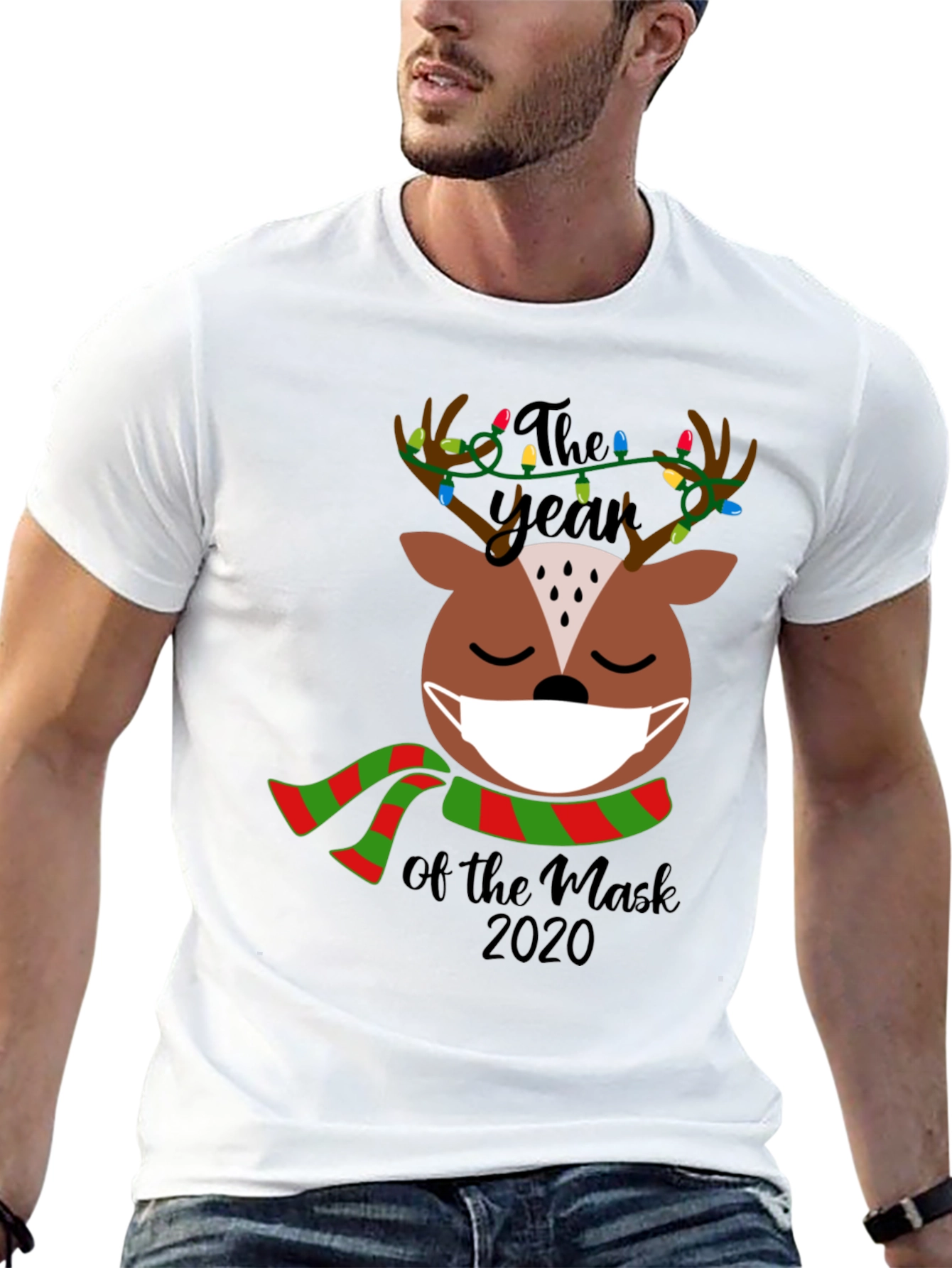 Masked Reindeer Year of the Mask 2020 Tee