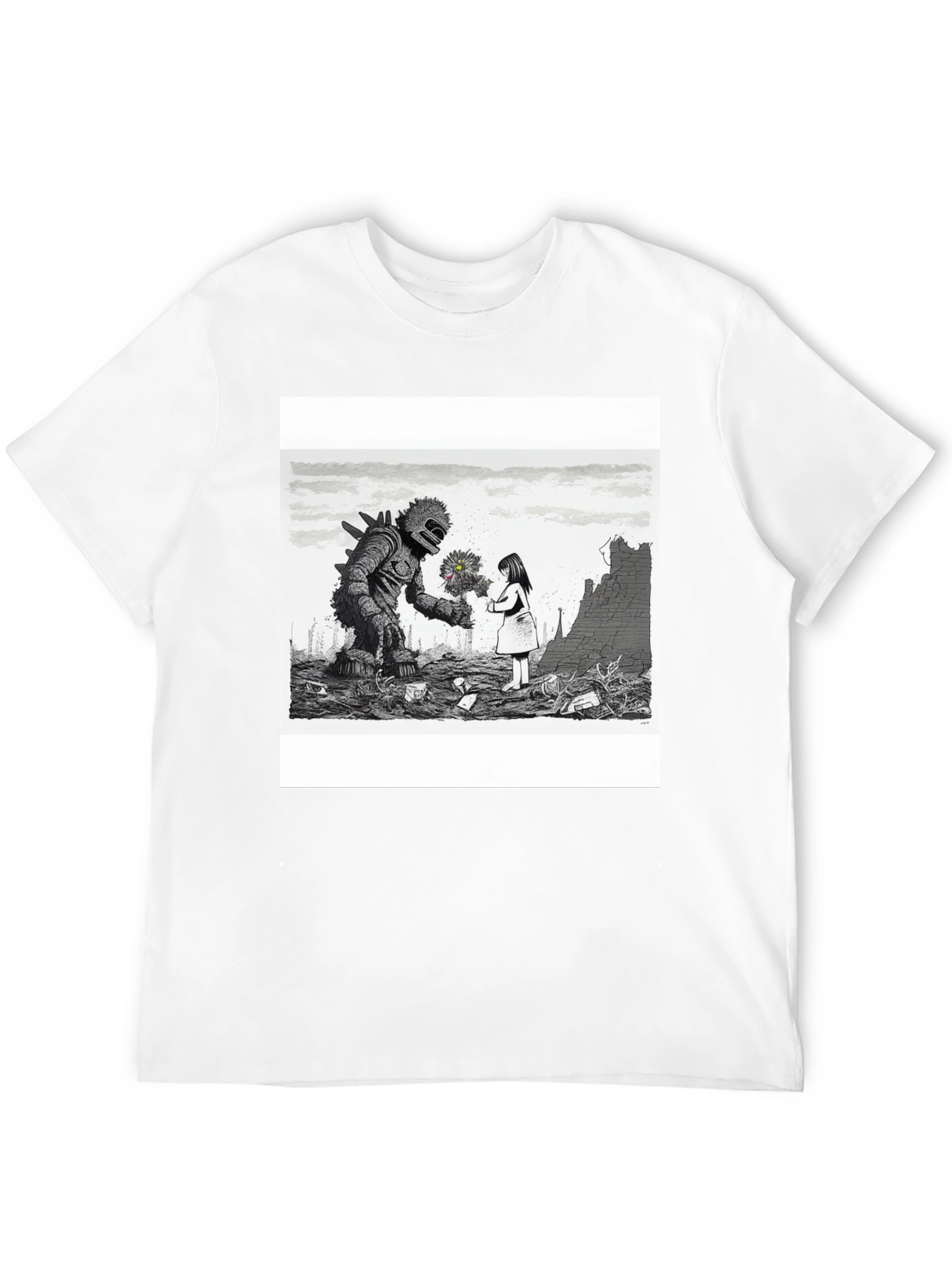 Monster & Girl Graphic Tee - Black