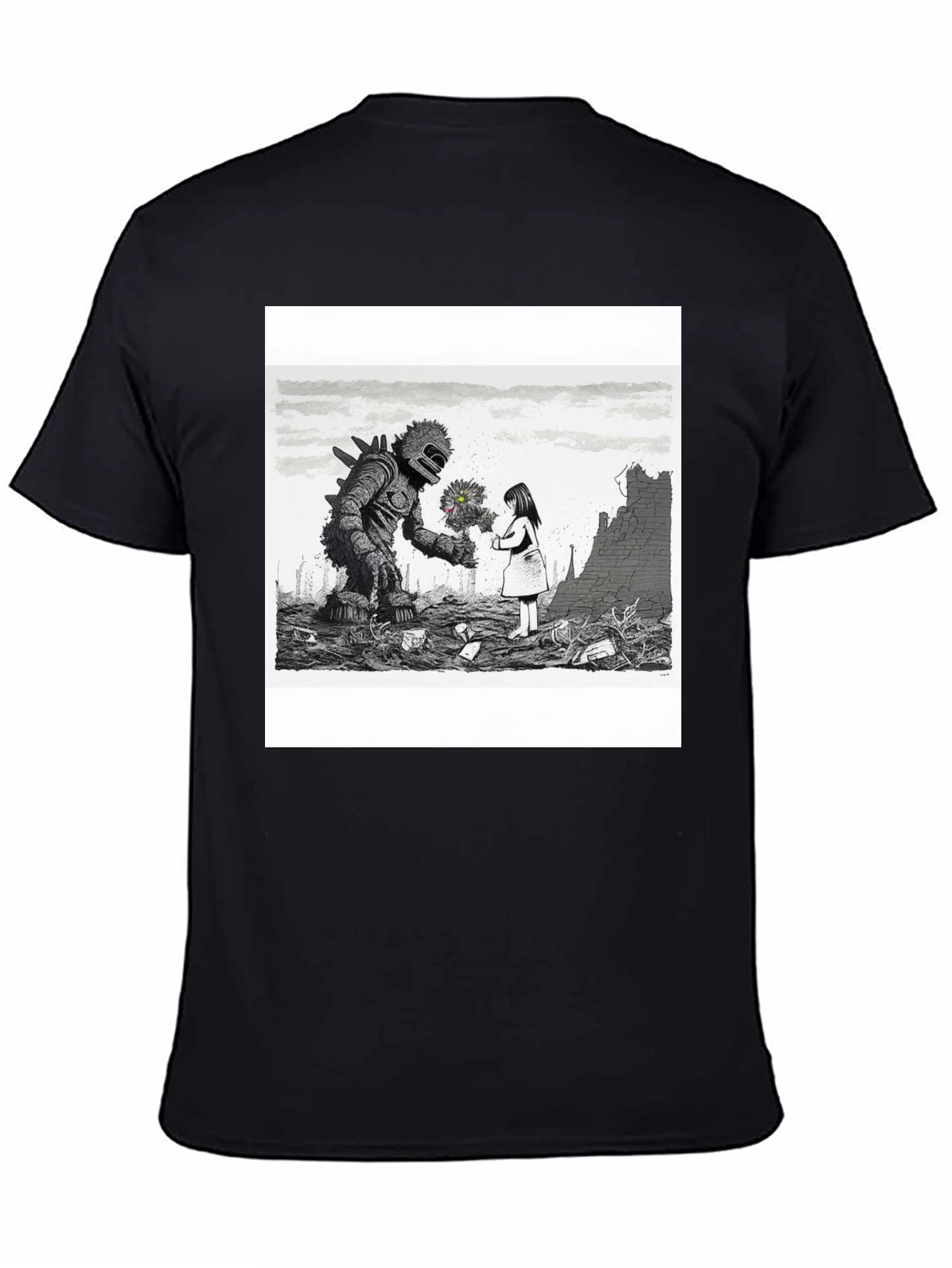 Monster & Girl Graphic Tee - Black