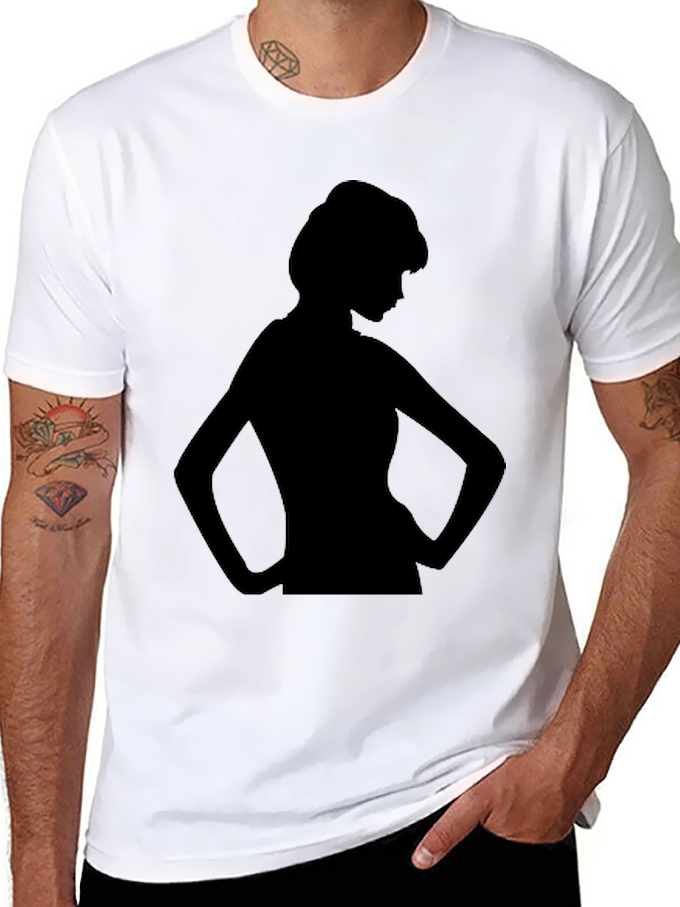 Silhouette Woman Graphic Tee - Black