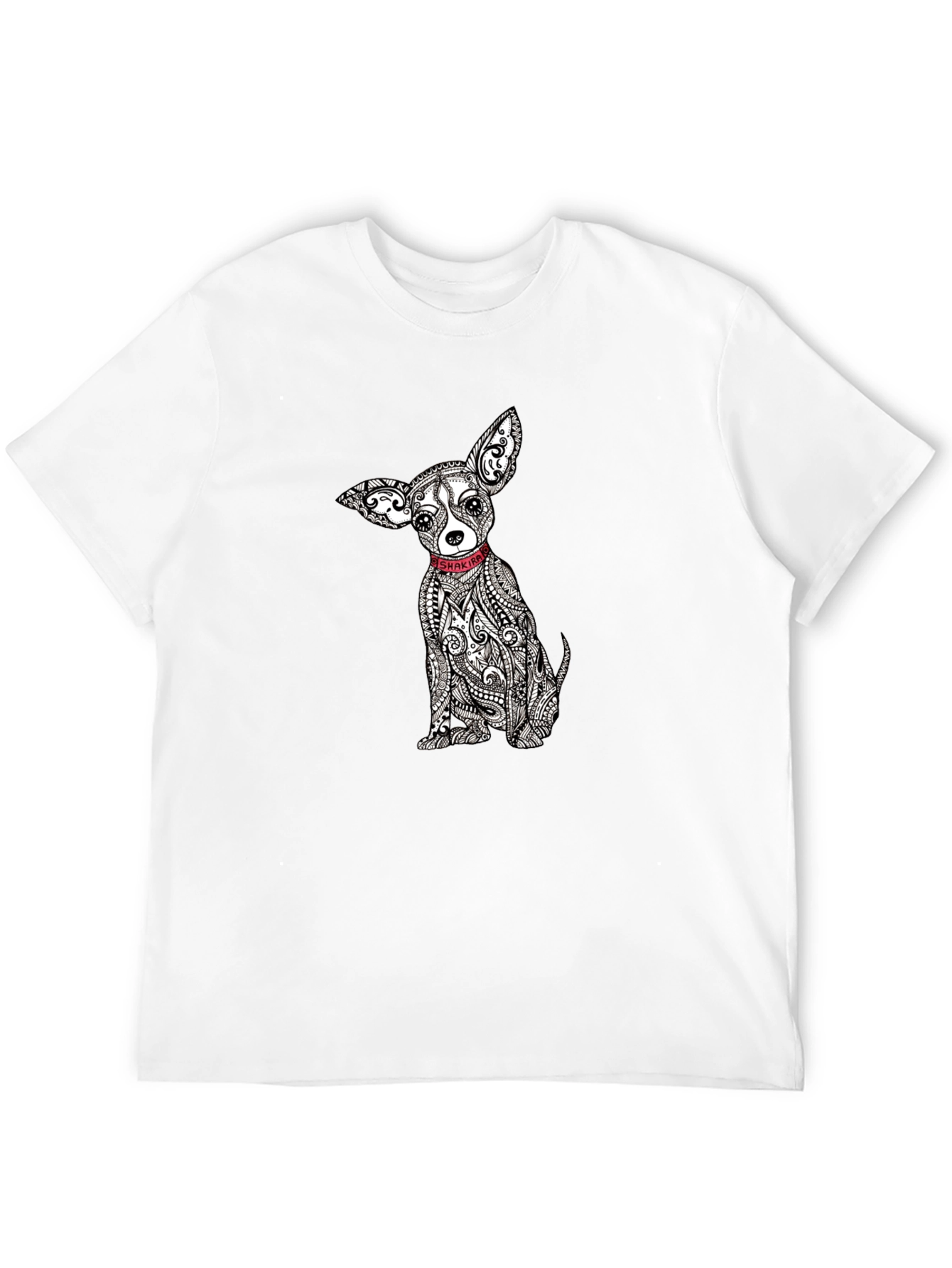 Chihuahua Dog Print Black T-Shirt