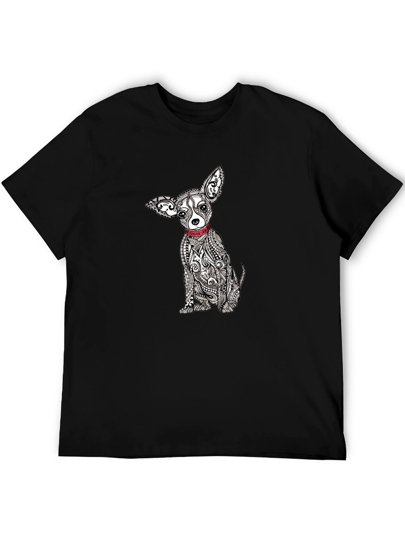 Chihuahua Dog Print Black T-Shirt