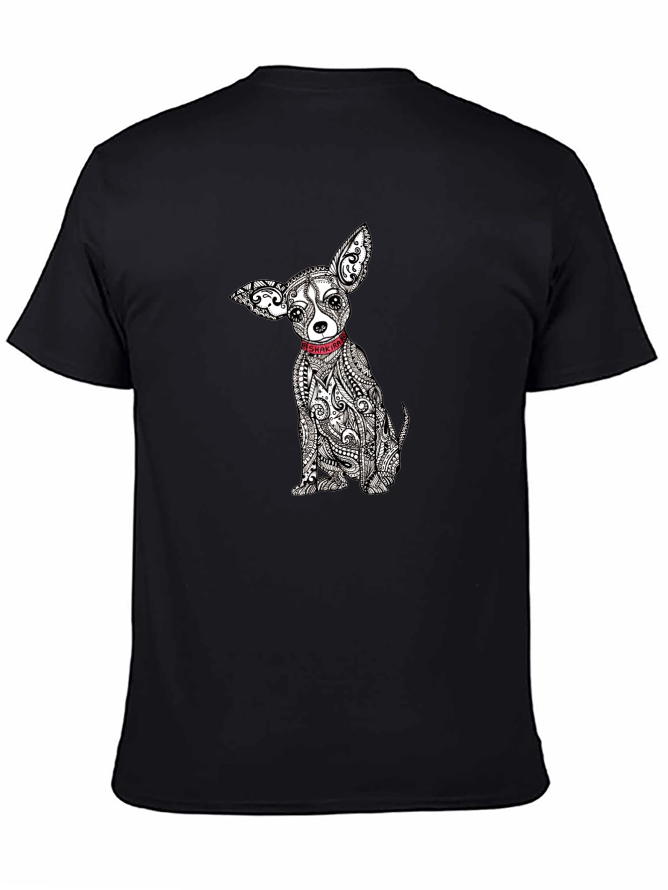 Chihuahua Dog Print Black T-Shirt