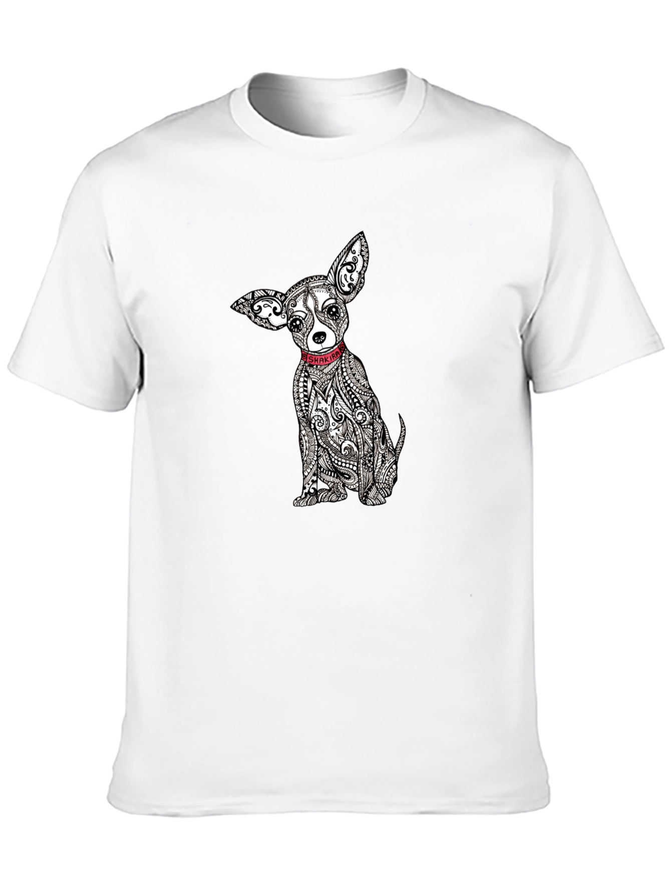 Chihuahua Dog Print Black T-Shirt