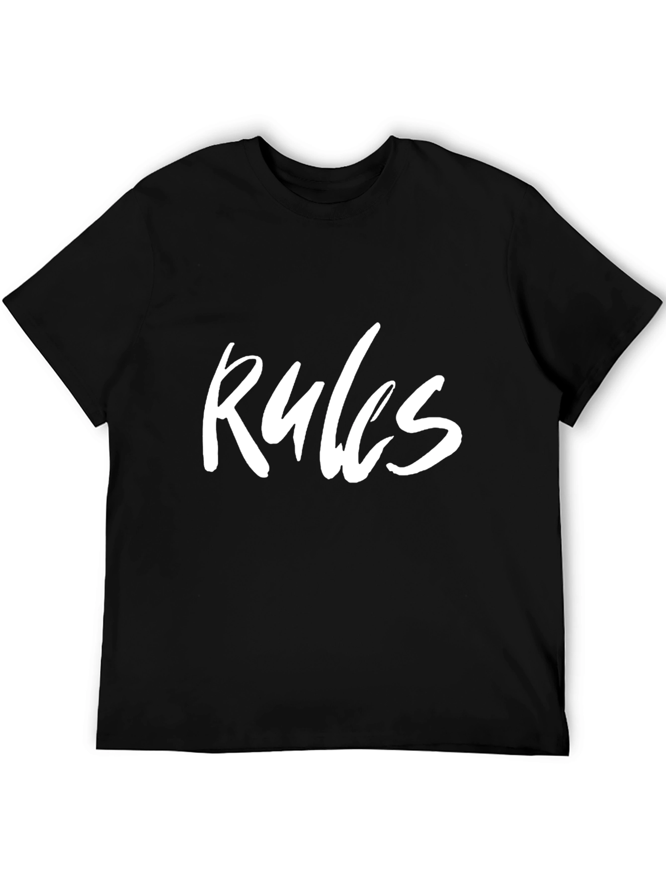Rules Graphic Print T-Shirt - Casual Black Tee