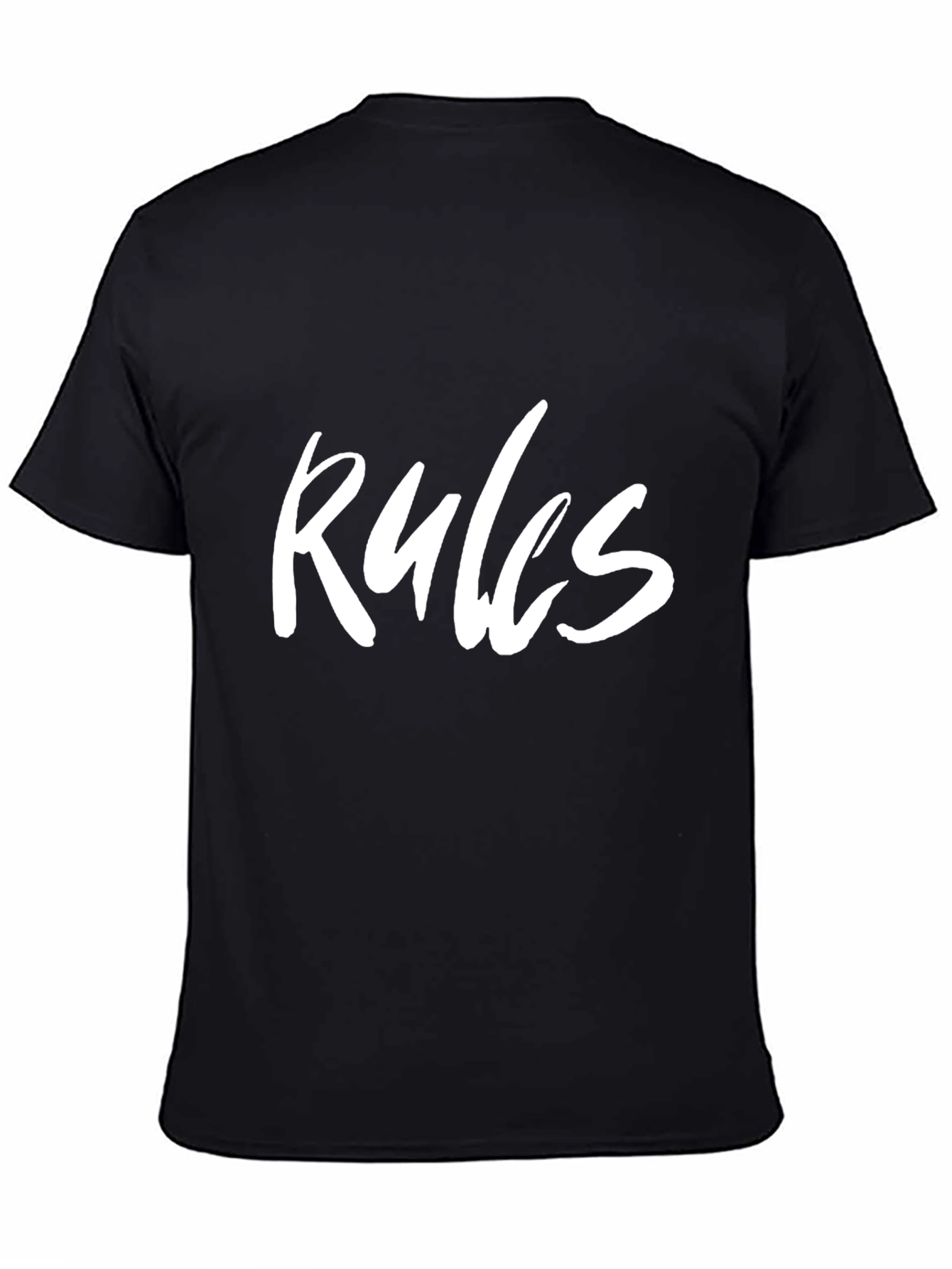 Rules Graphic Print T-Shirt - Casual Black Tee