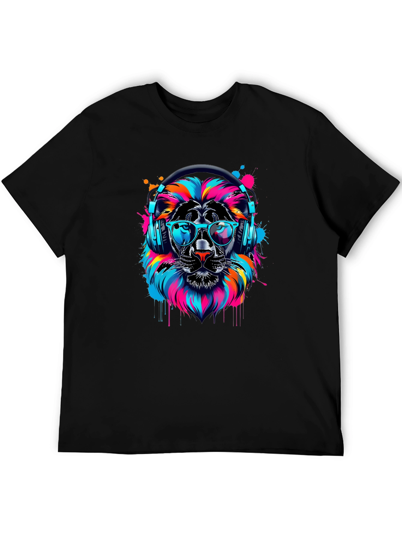 Cool Lion Graphic Tee - Black