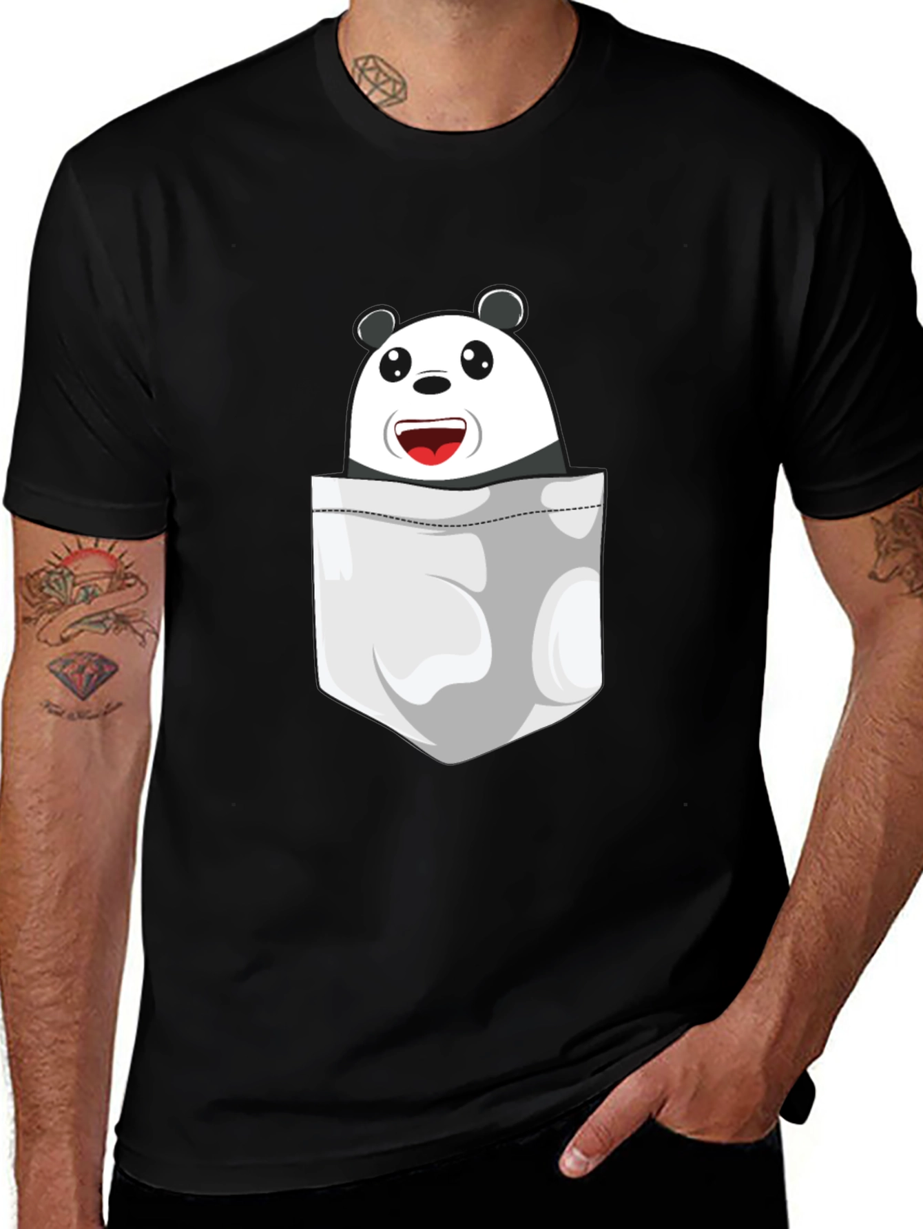 Panda Pocket T-Shirt - Fun Graphic Tee