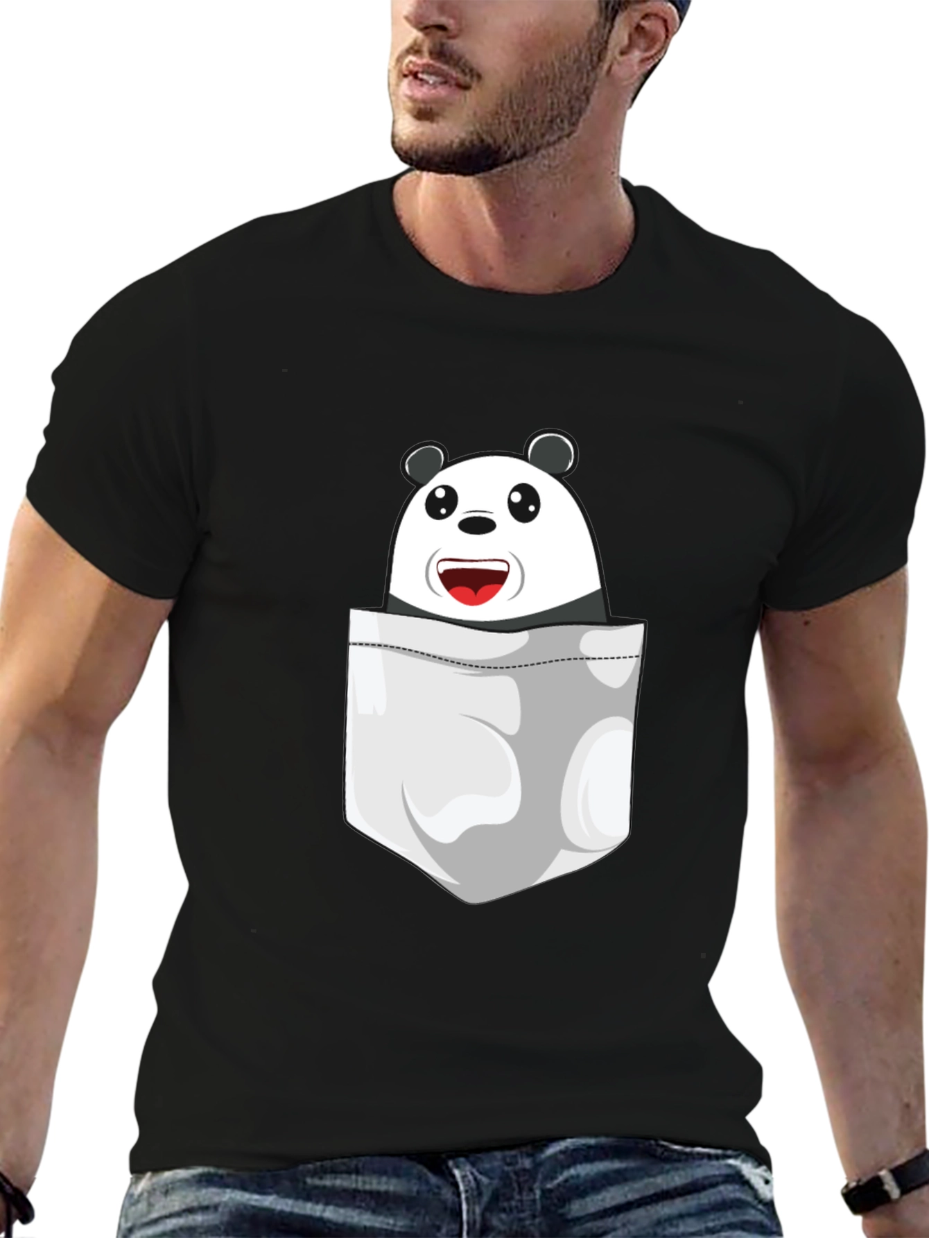 Panda Pocket T-Shirt - Fun Graphic Tee
