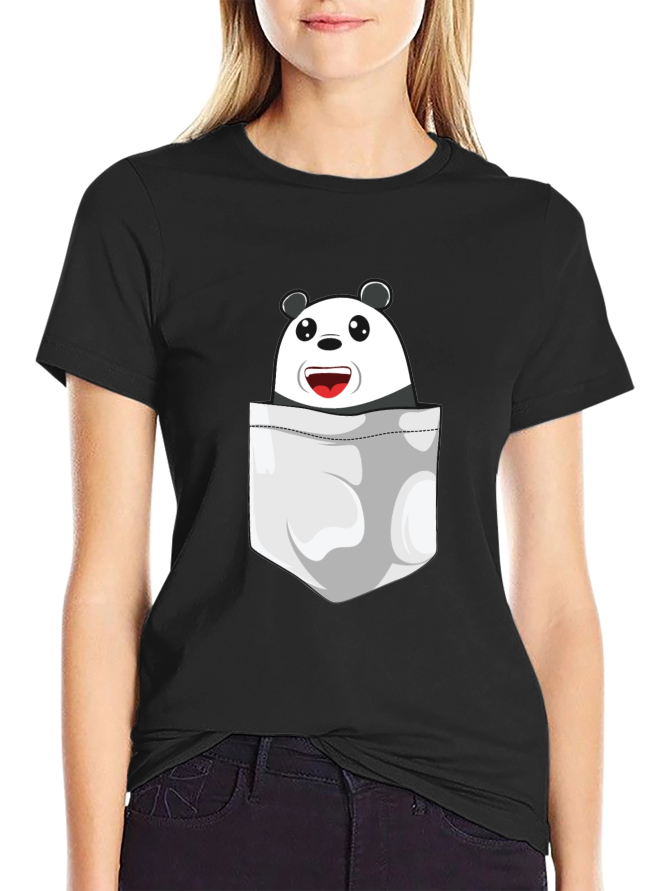 Panda Pocket T-Shirt - Fun Graphic Tee