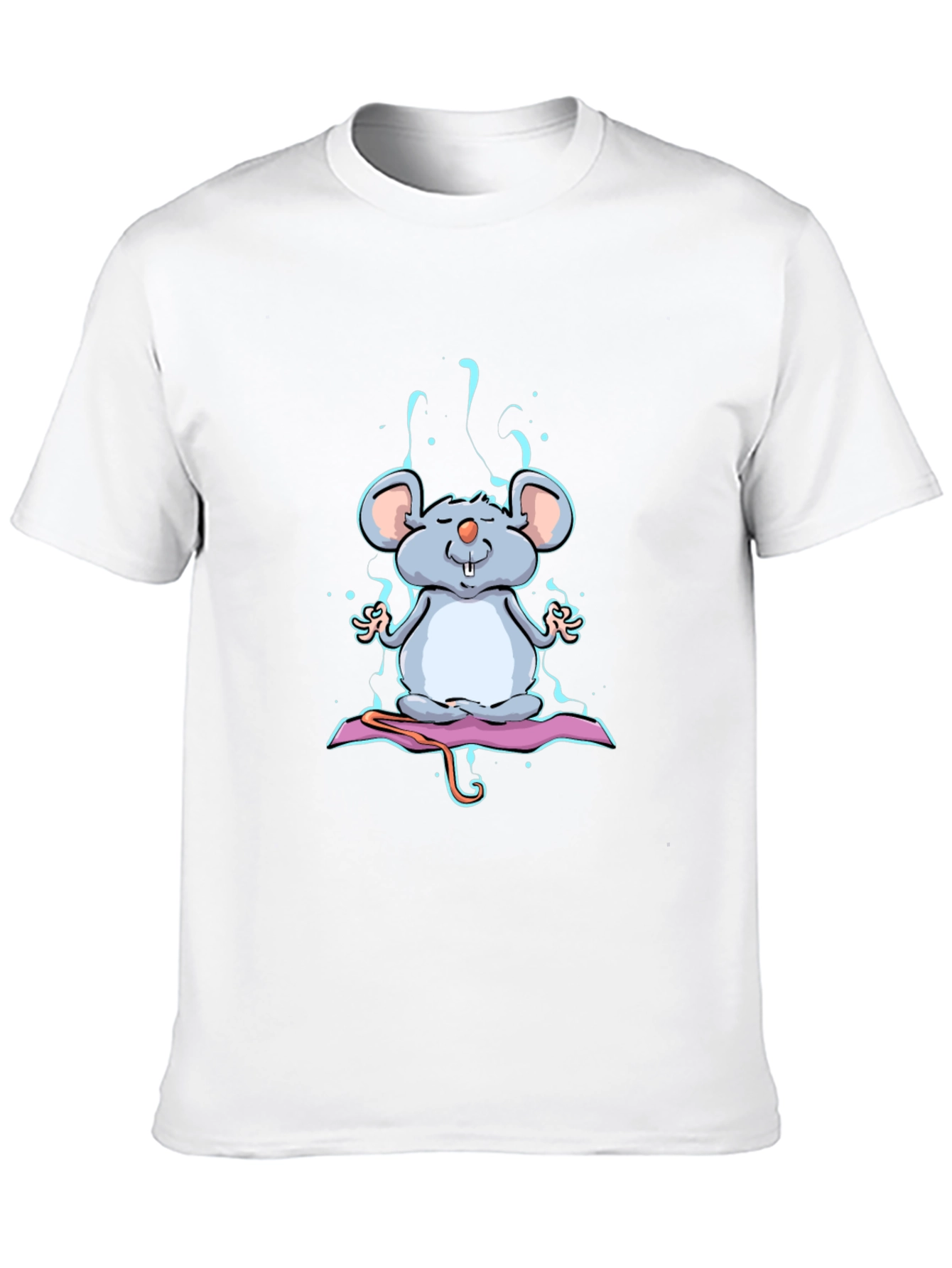 Meditating Mouse Graphic Tee - Zen Style