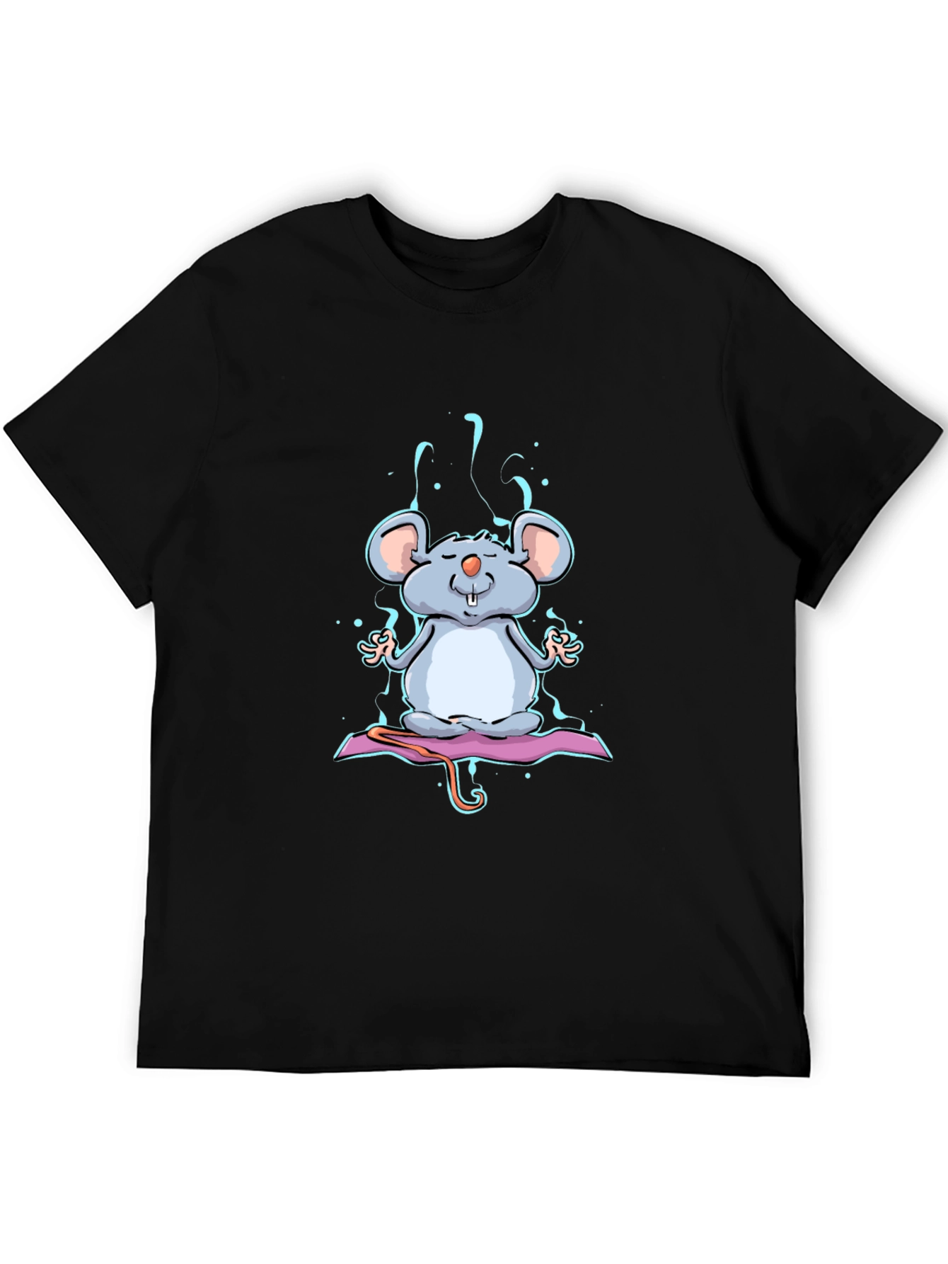 Meditating Mouse Graphic Tee - Zen Style