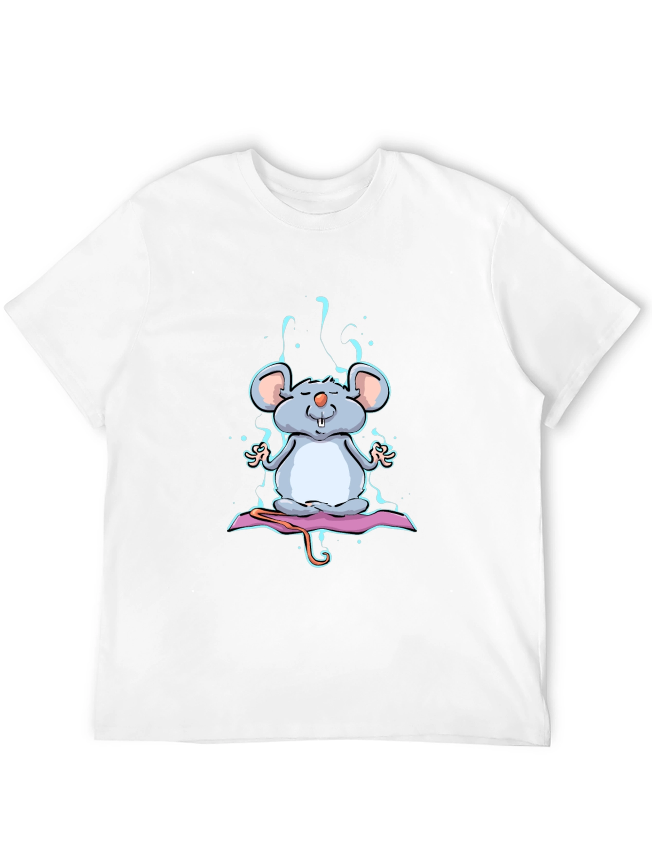 Meditating Mouse Graphic Tee - Zen Style