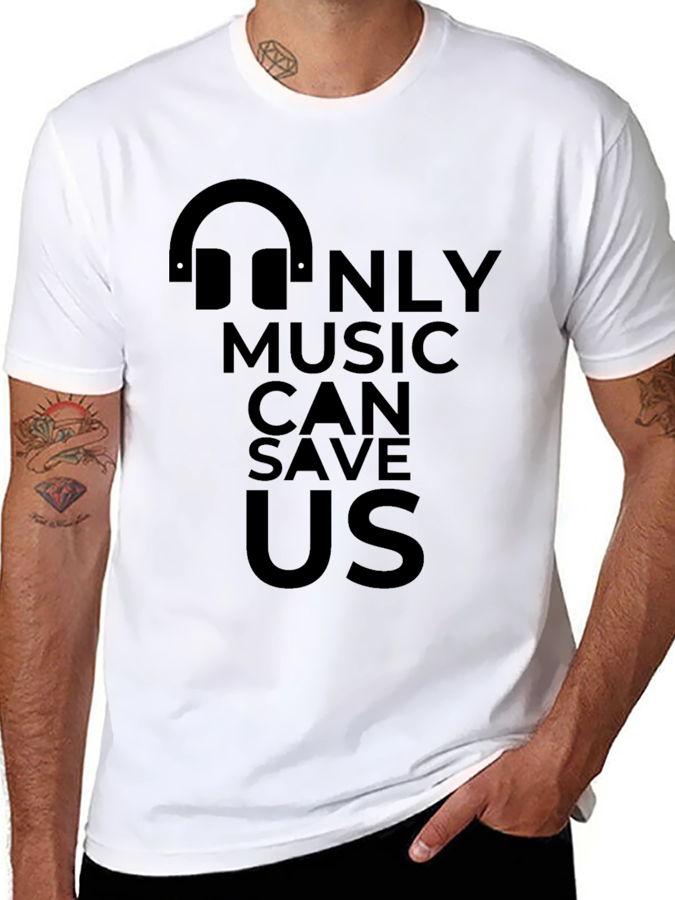Music Can Save Us Black Graphic Tee