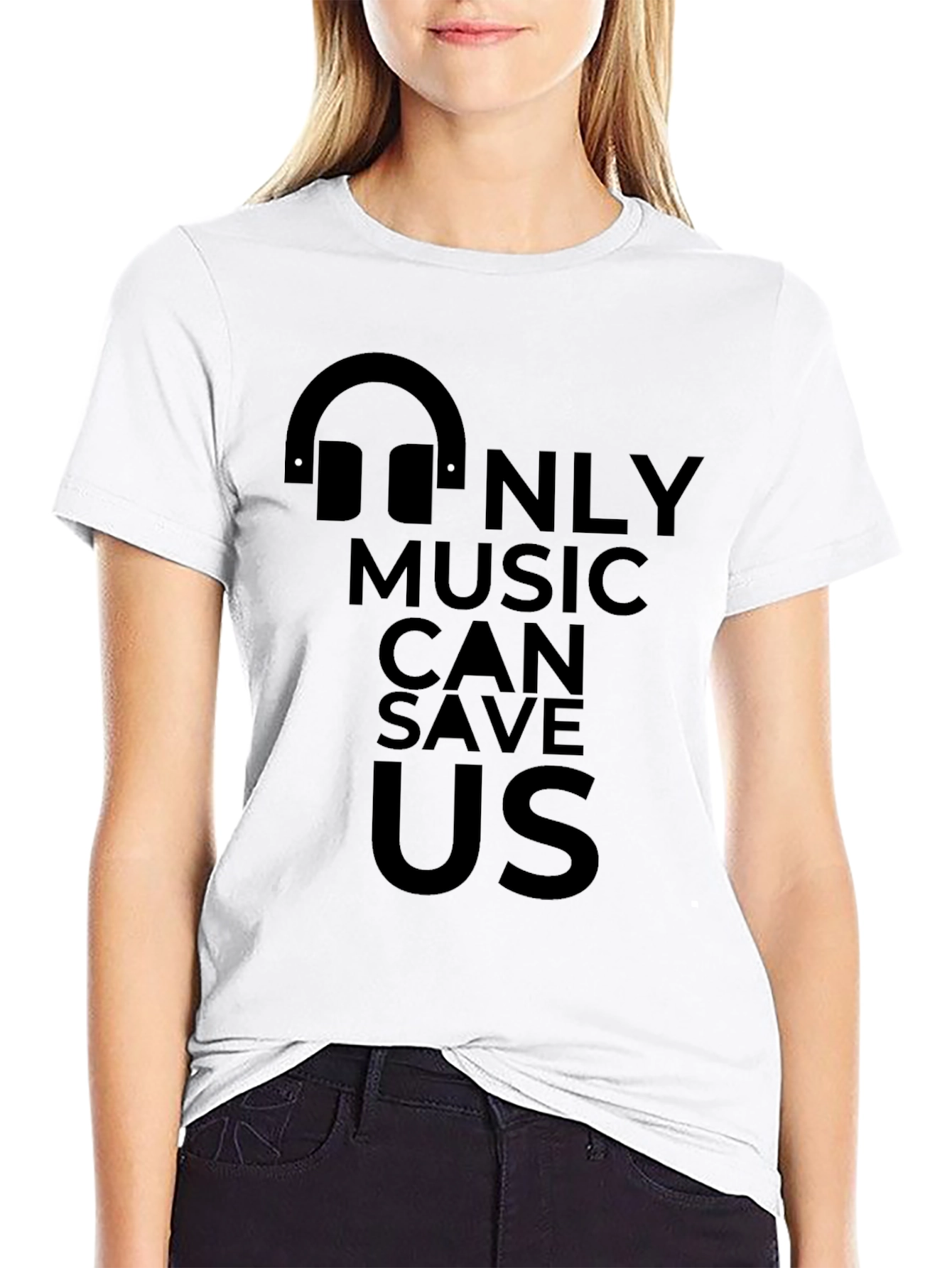 Music Can Save Us Black Graphic Tee