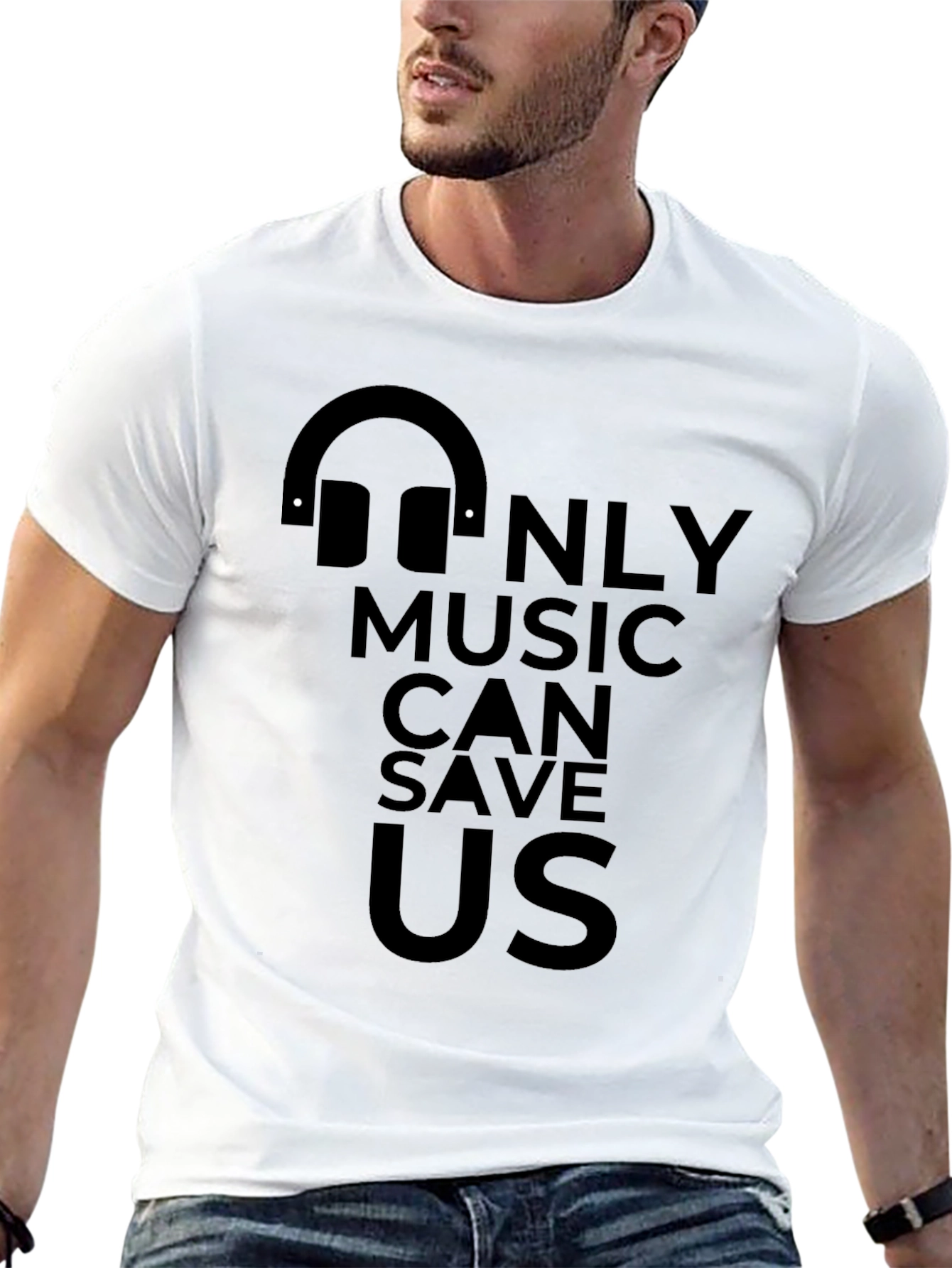 Music Can Save Us Black Graphic Tee