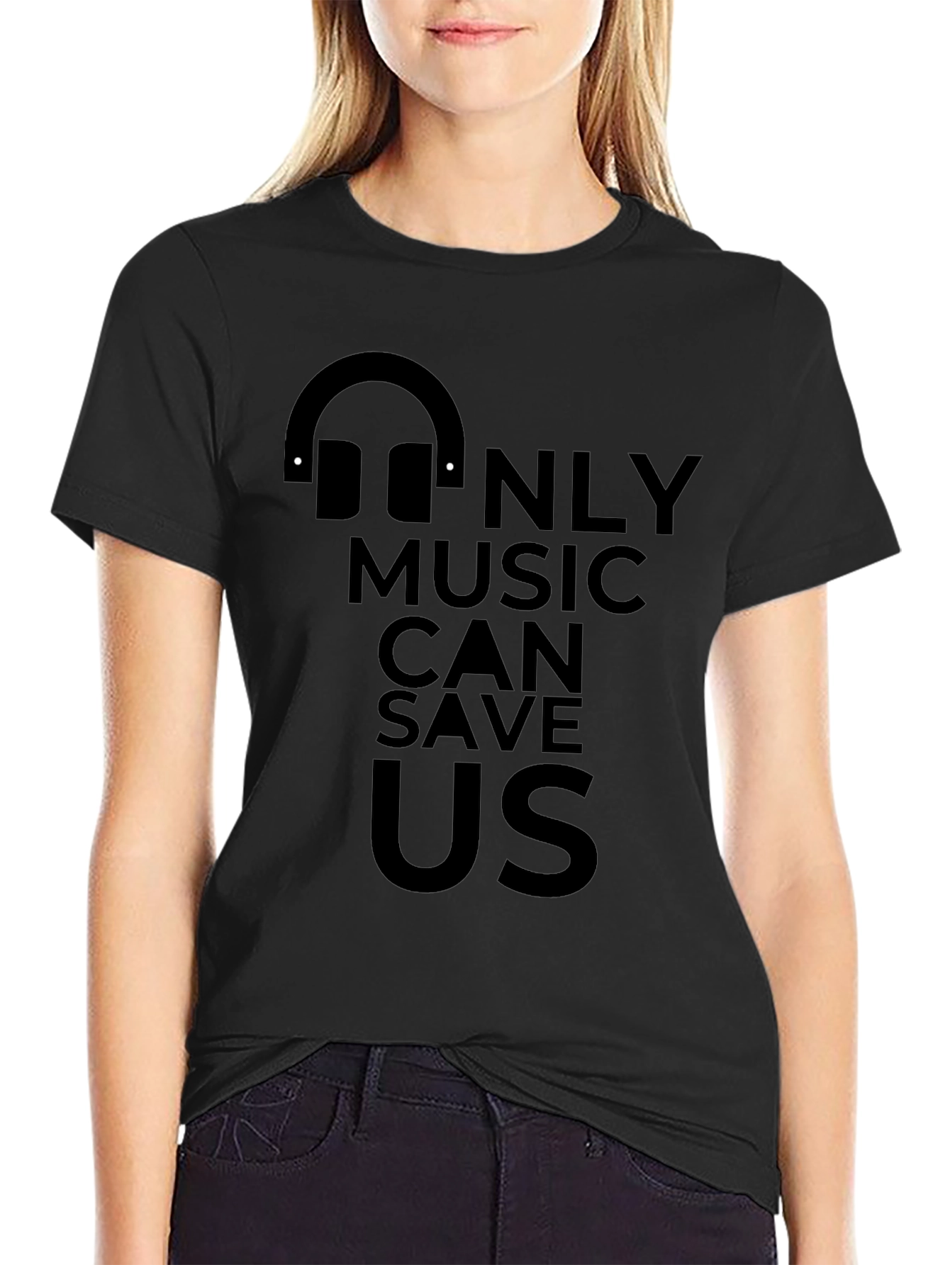 Music Can Save Us Black Graphic Tee