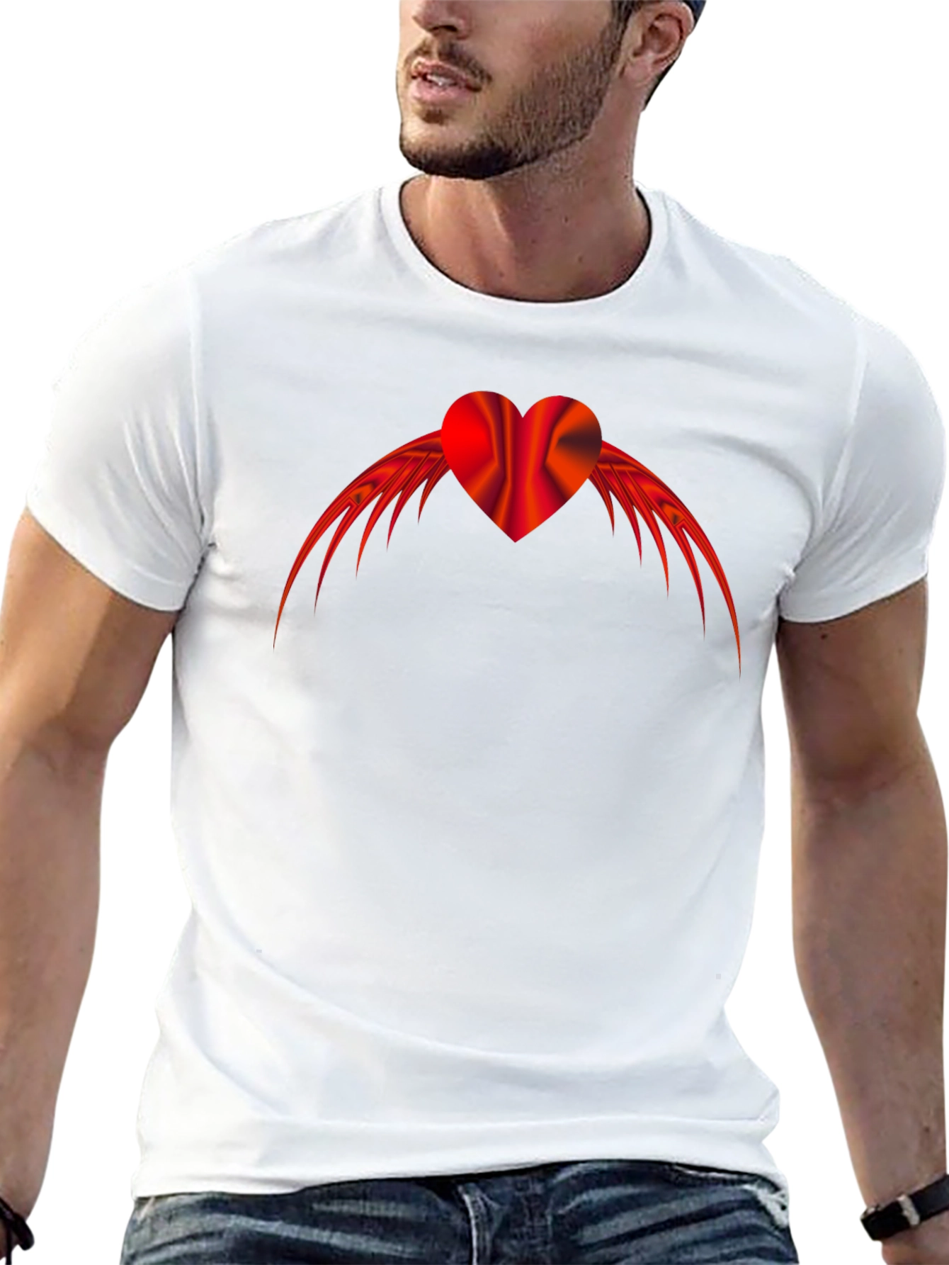 Winged Heart Graphic Tee - Mens Black T-Shirt