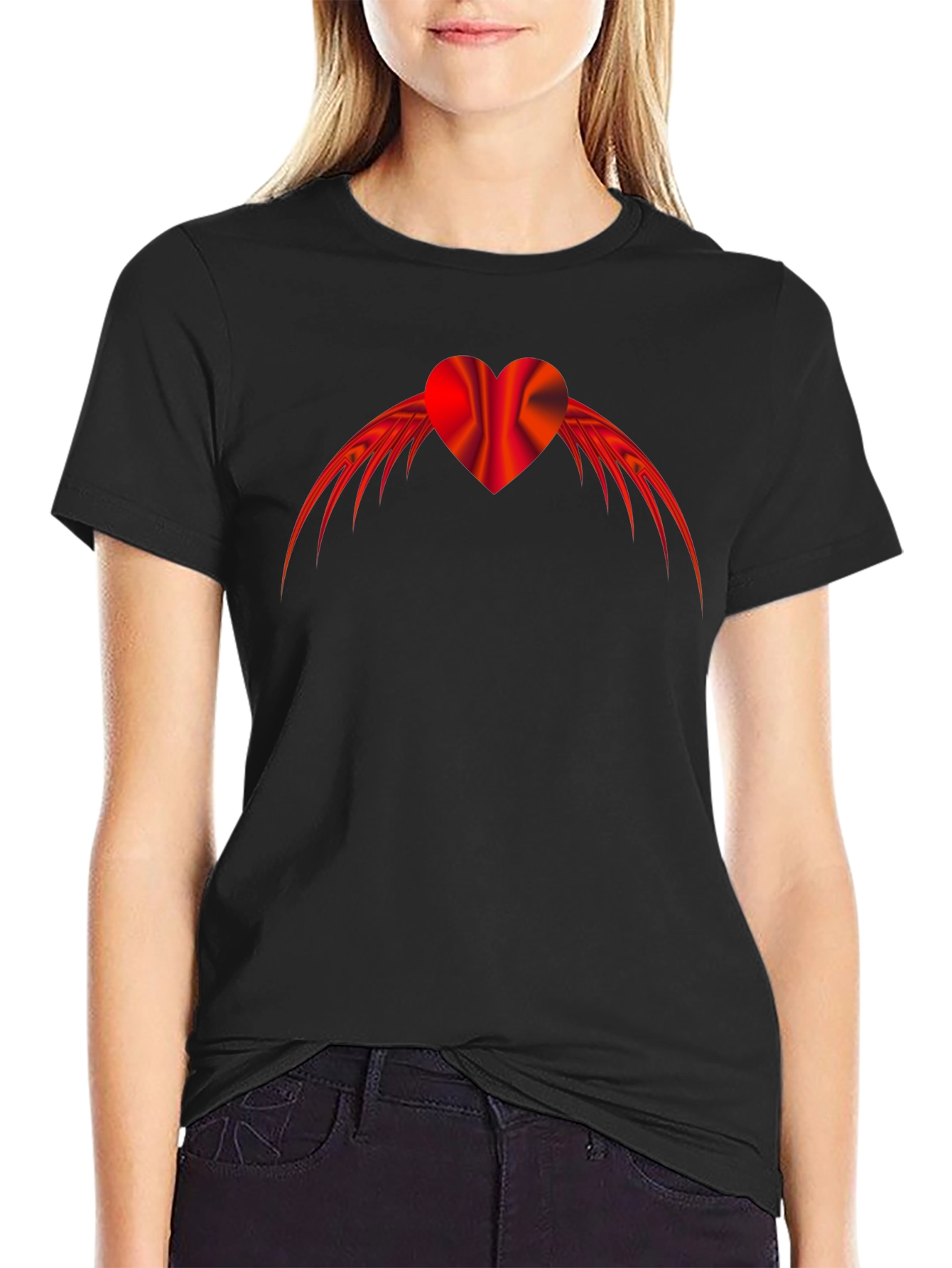 Winged Heart Graphic Tee - Mens Black T-Shirt
