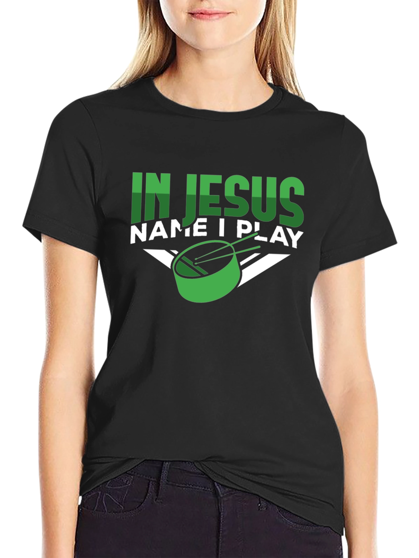 In Jesus Name I Play T-Shirt - Christian Hockey