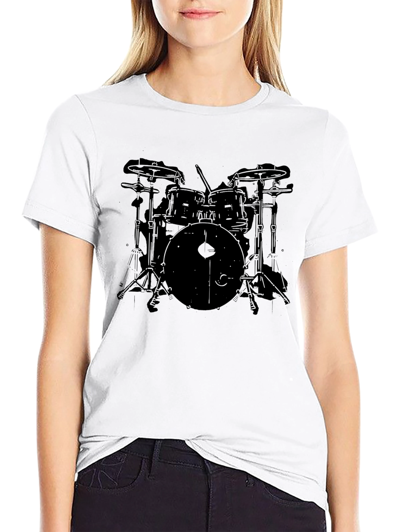Drum Set Graphic Tee - Musician T-Shirt