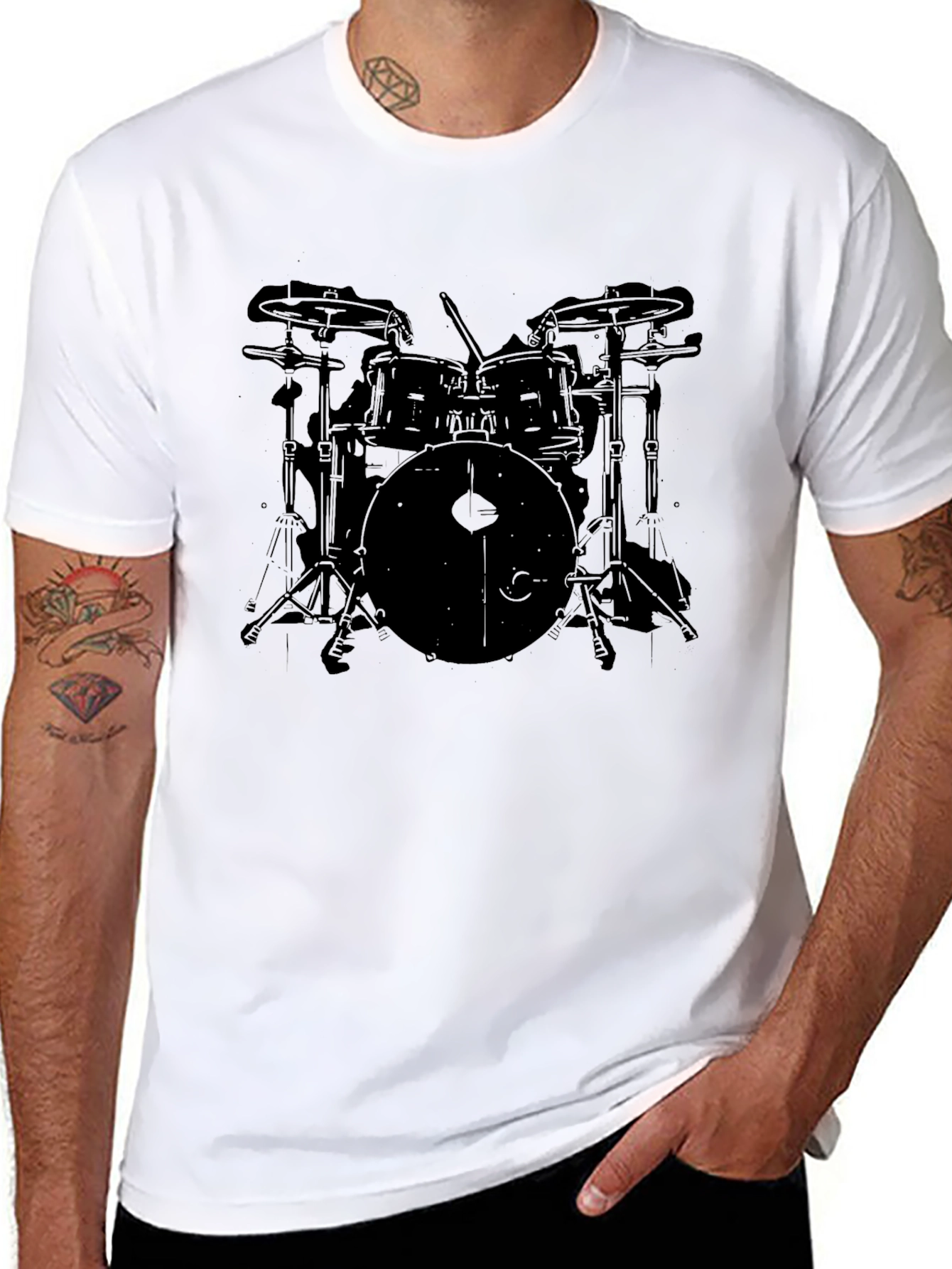 Drum Set Graphic Tee - Musician T-Shirt