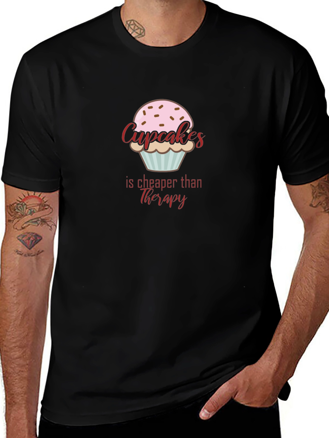 Cupcakes Cheaper Than Therapy Graphic T-Shirt